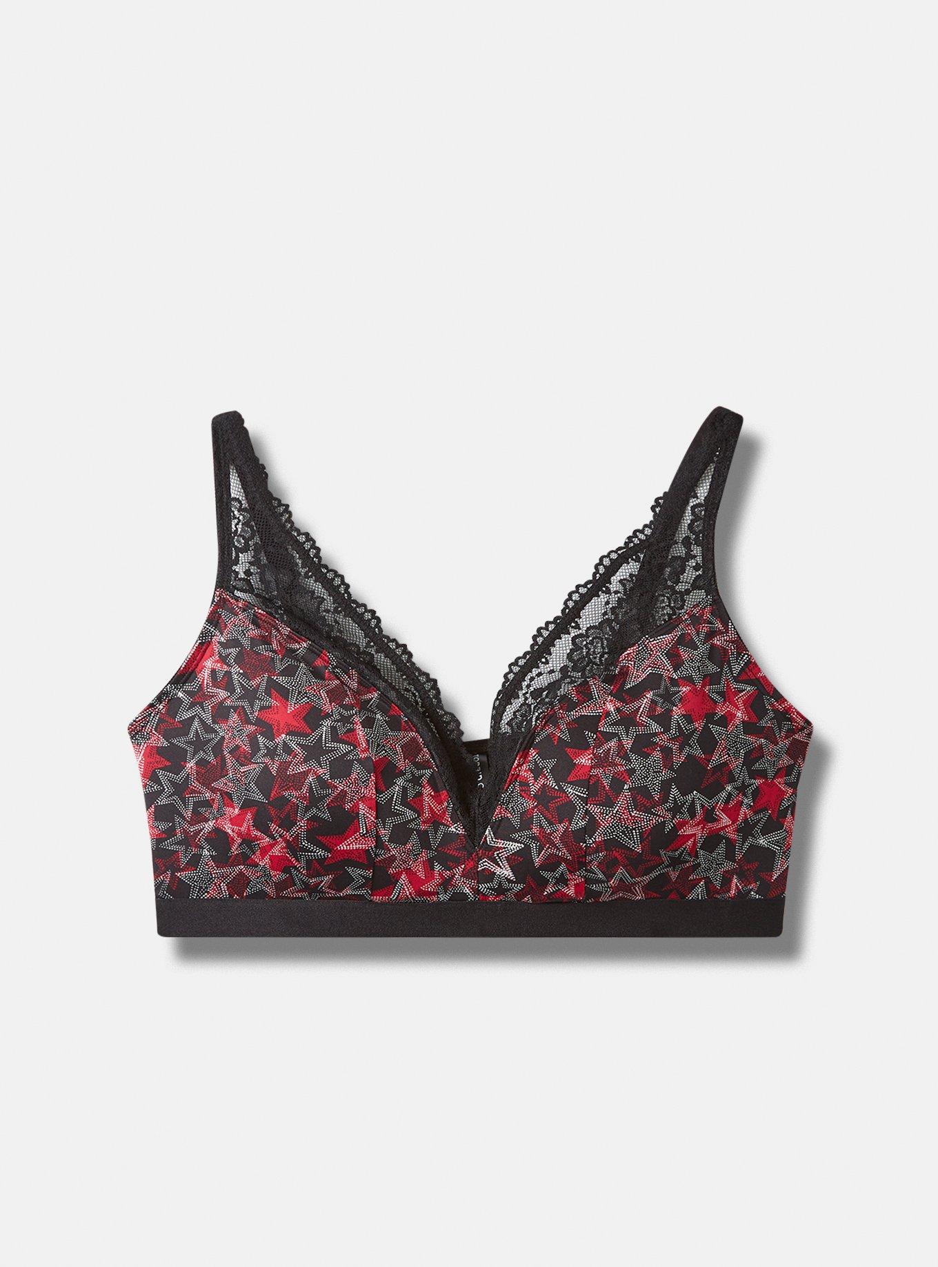 Lightly Lined Smooth Bralette, STAR BACKGROUND PINK, hi-res