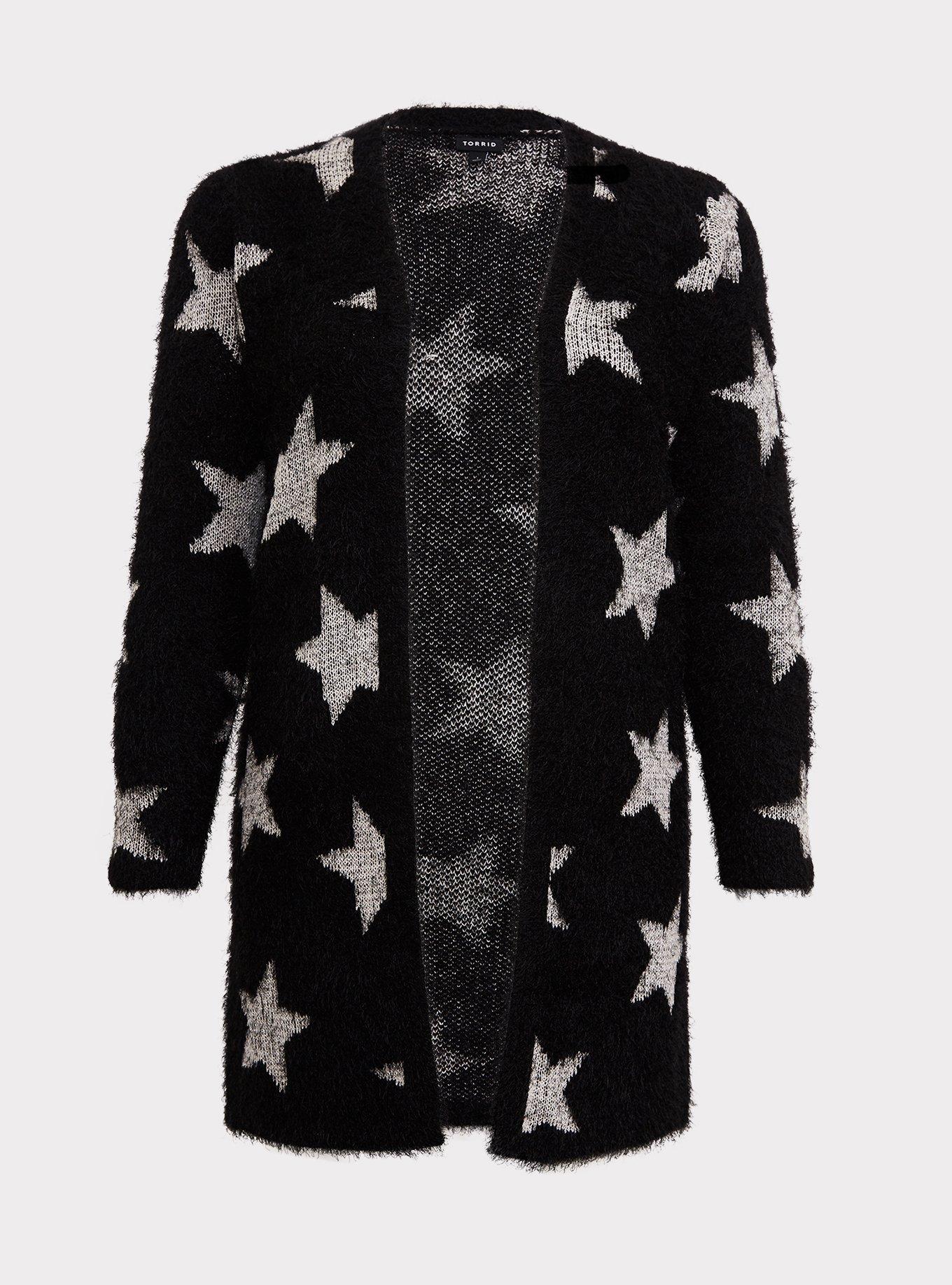 Plus Size - Black Star Sweater Coat - Torrid