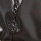 Black Faux Leather & Lace Lattice Unlined Longline Underwire Bralette, RICH BLACK, swatch
