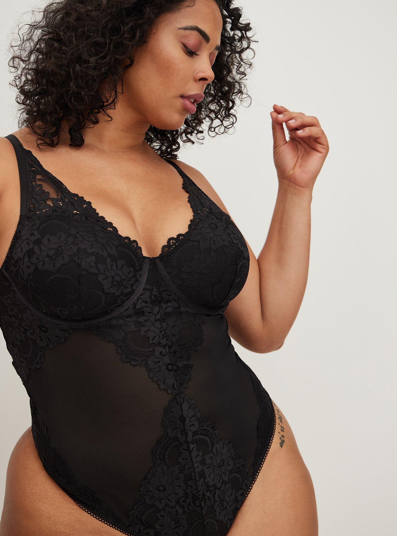 Torrid red lace cage underwire bodysuit
