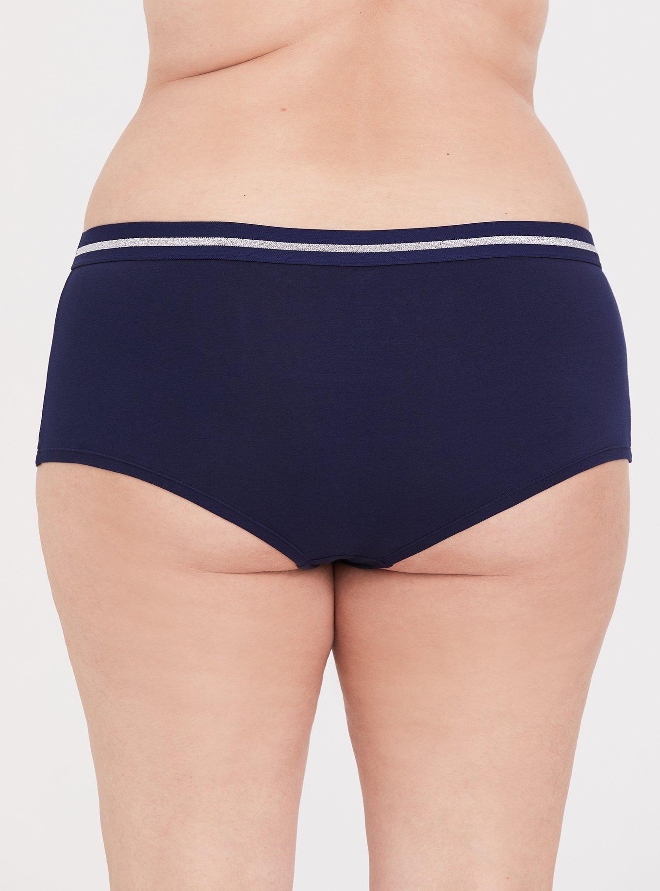 Plus Size Disney Frozen 2 Olaf Fair Isle Navy Cotton Boyshort Panty, MULTI, alternate