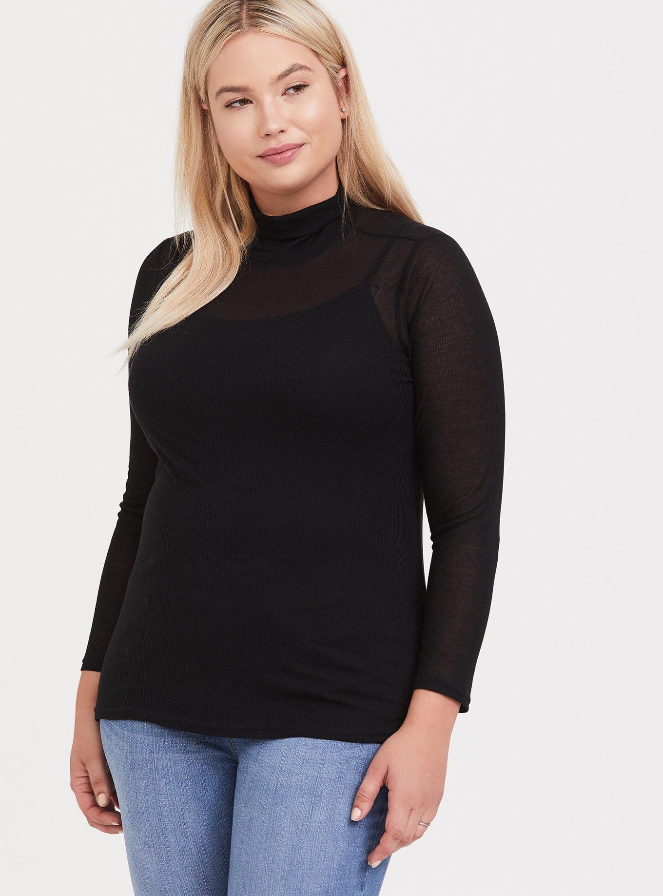 Plus size black clearance turtleneck