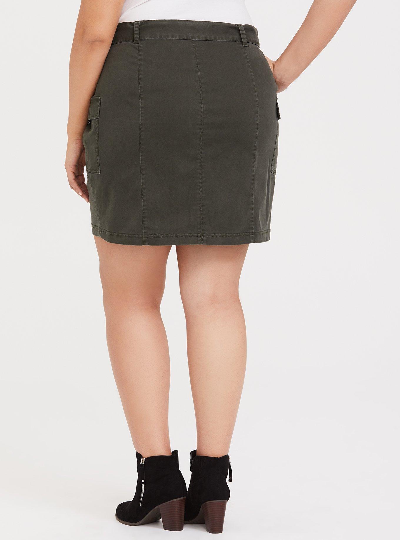 Plus Size Mini Twill Cargo Skirt Torrid