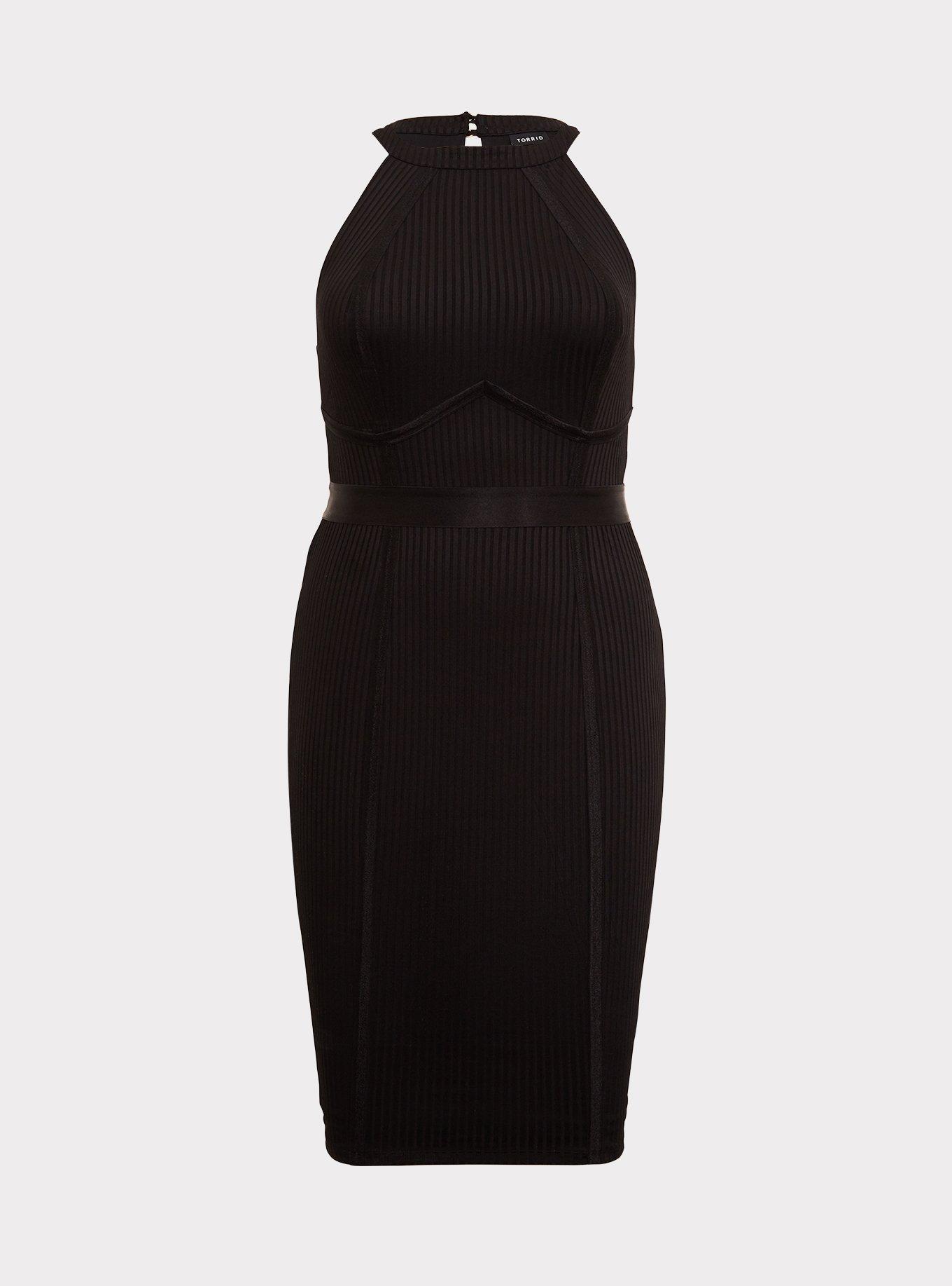 Plus Size - Black Jersey Halter Bodycon Dress - Torrid