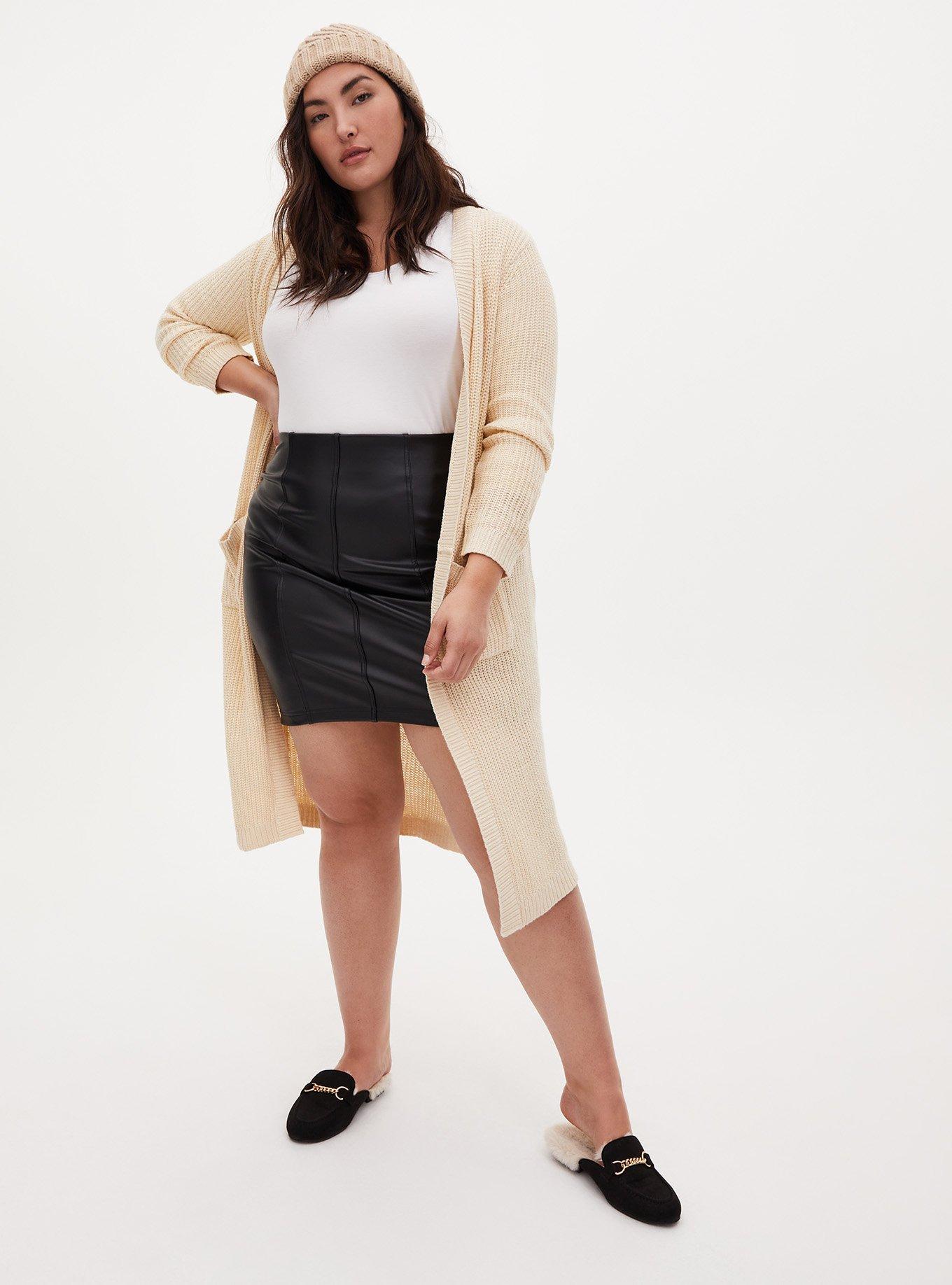 Plus Size - Black Faux Pleather Mini Skirt - Torrid