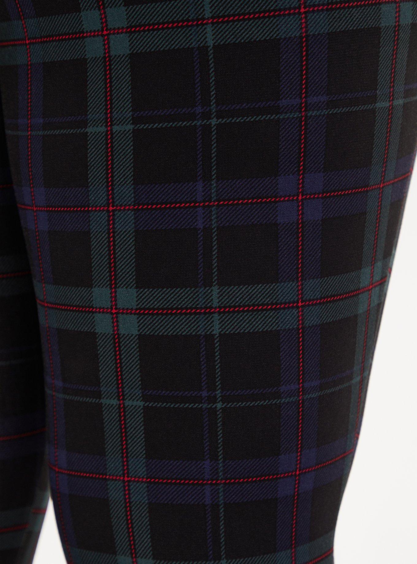 Plus Size Pixie Skinny Studio Luxe Ponte High-Rise Pant, BLUE GREEN PLAID, alternate