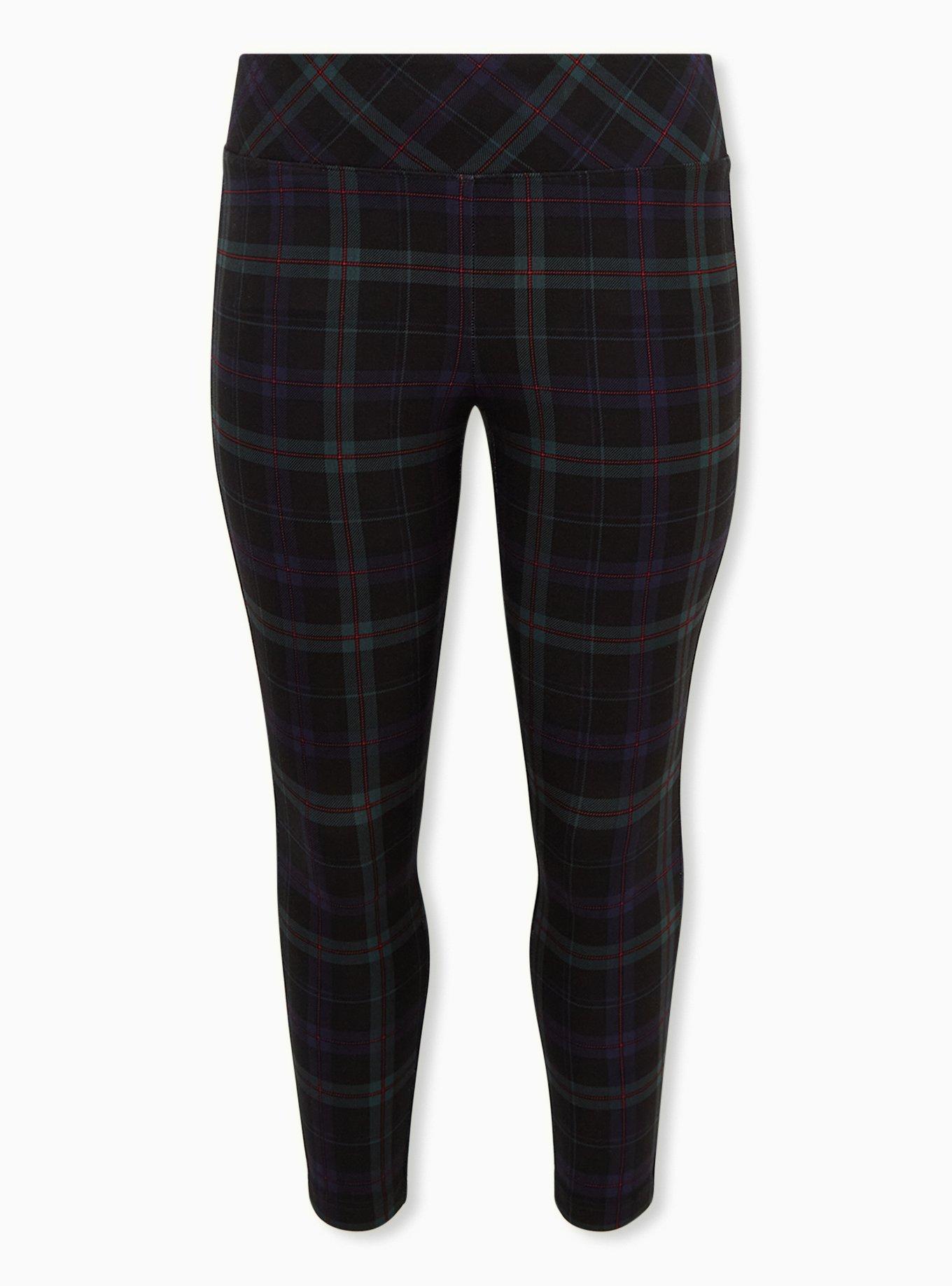 Plus Size Pixie Skinny Studio Luxe Ponte High-Rise Pant, BLUE GREEN PLAID, hi-res