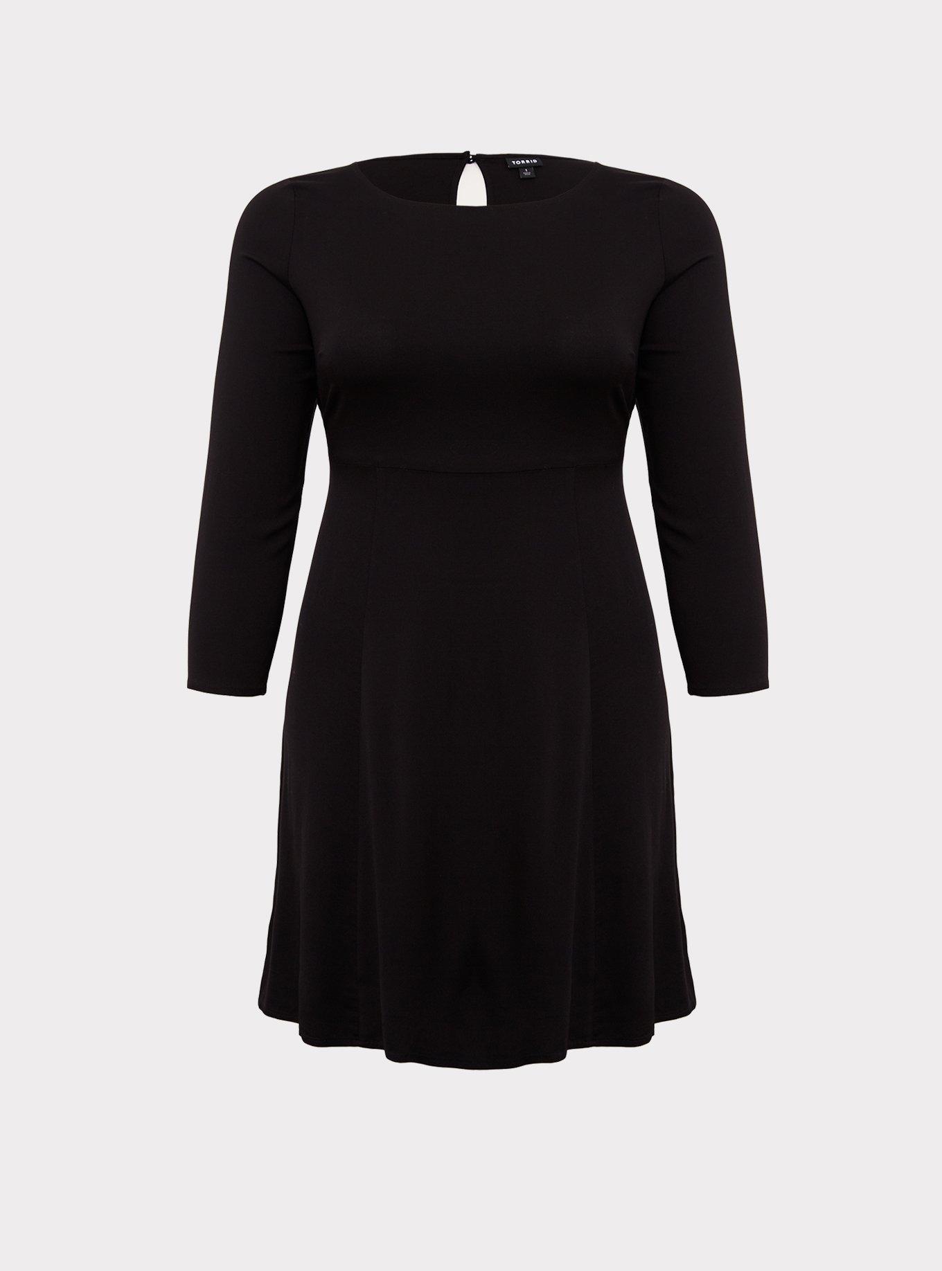 Plus Size - Black Challis Shift Dress - Torrid