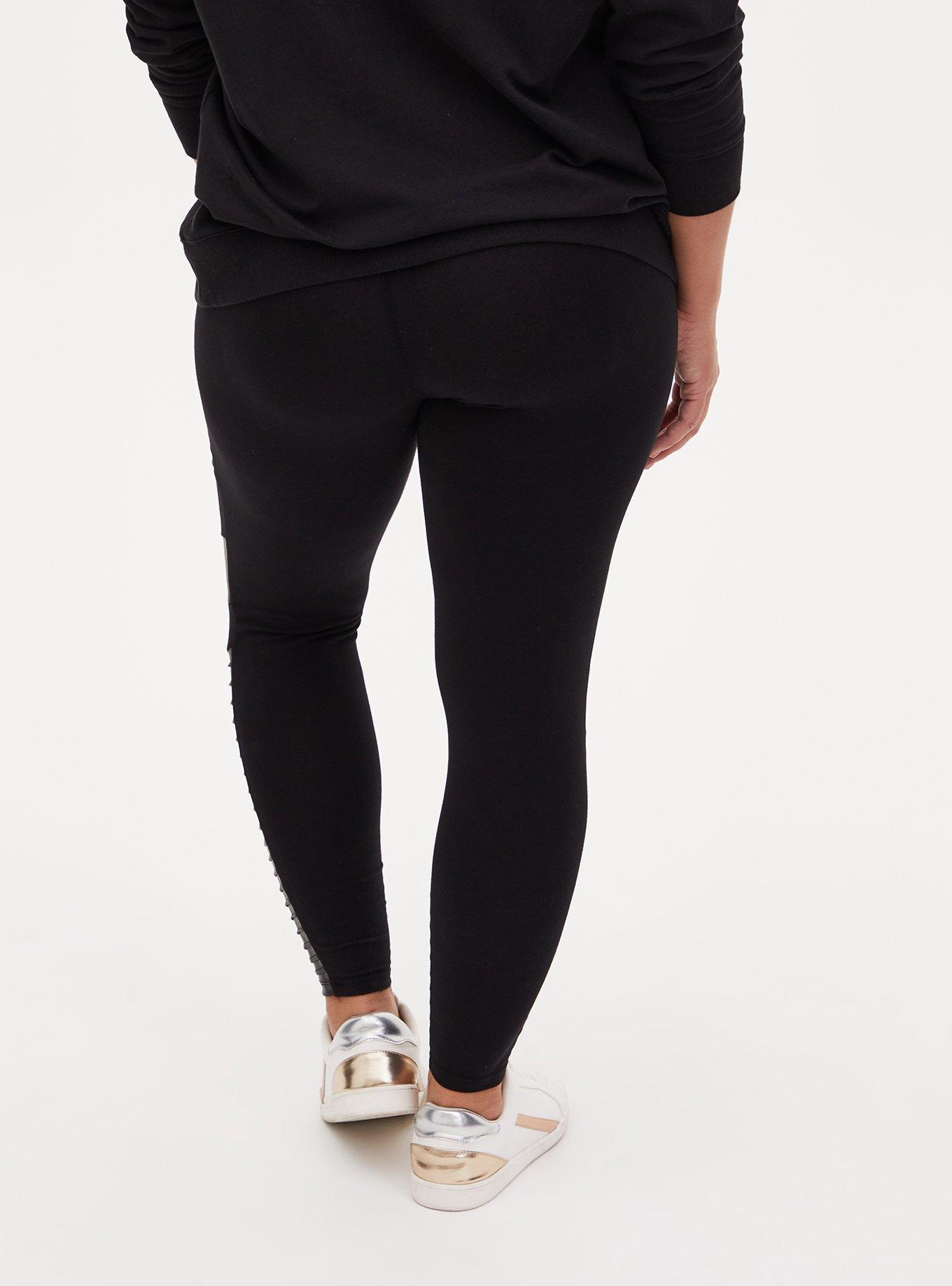 Women's Active Plus Size Vintage Wash Moto Style Leggings.  (7300971)