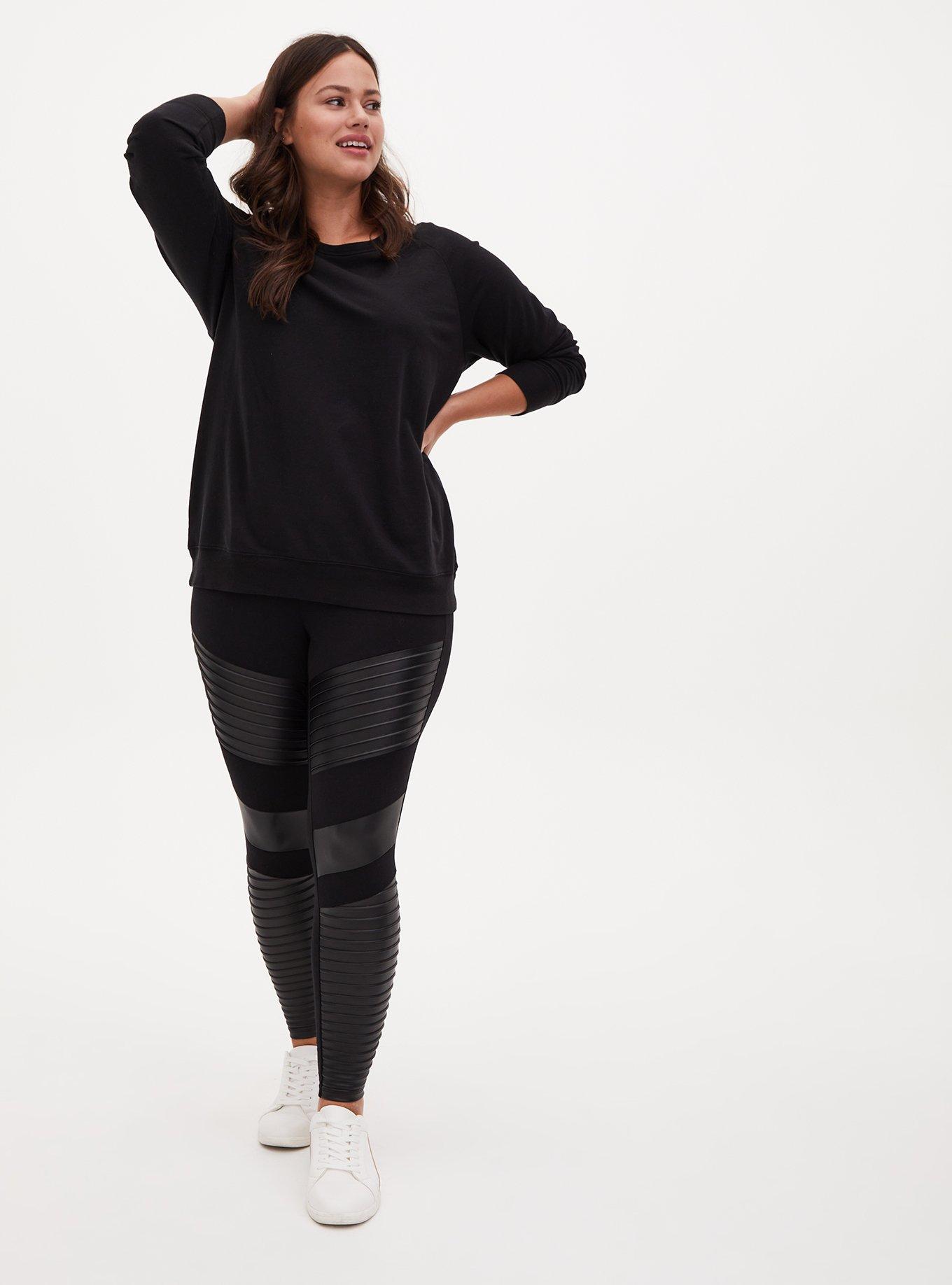 Plus Size - Platinum Legging - Ponte Pearl Hem Black - Torrid