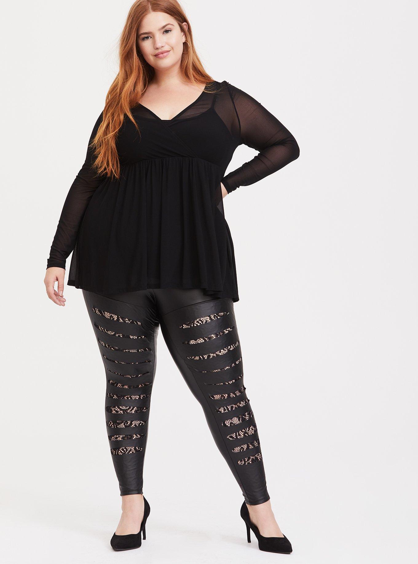 Plus Size - Black Lace Tights - Torrid