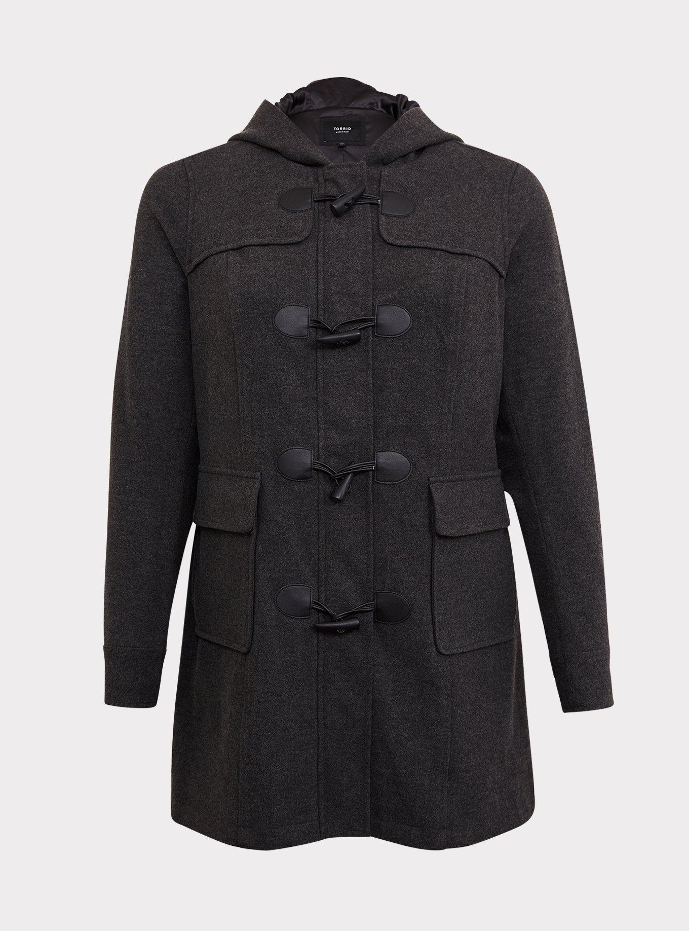 Shipping Torrid Gray Toggle Front Hooded Peacoat