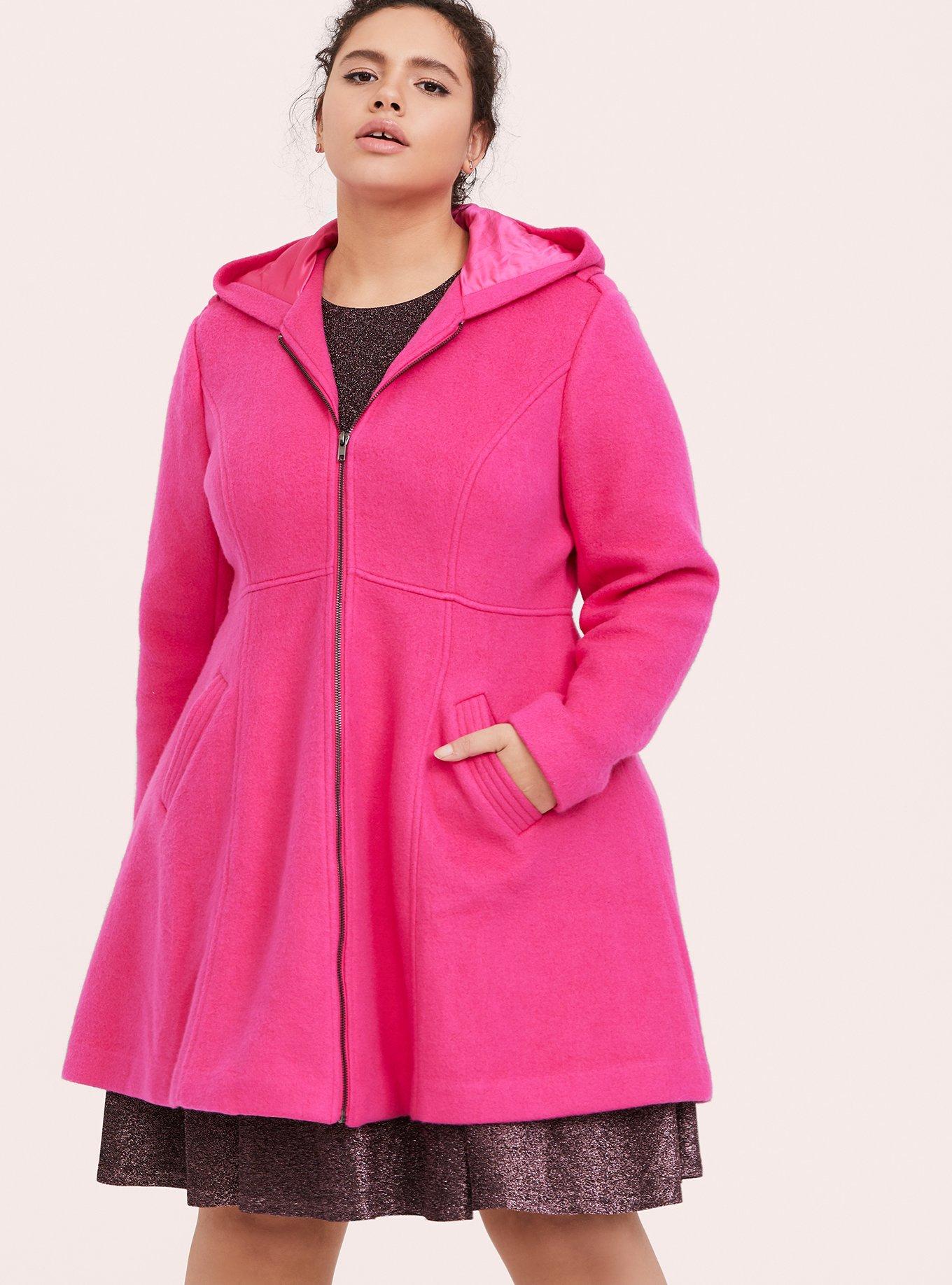 Plus Size Hacci Fit And Flare Coat, SUPERSONIC, alternate