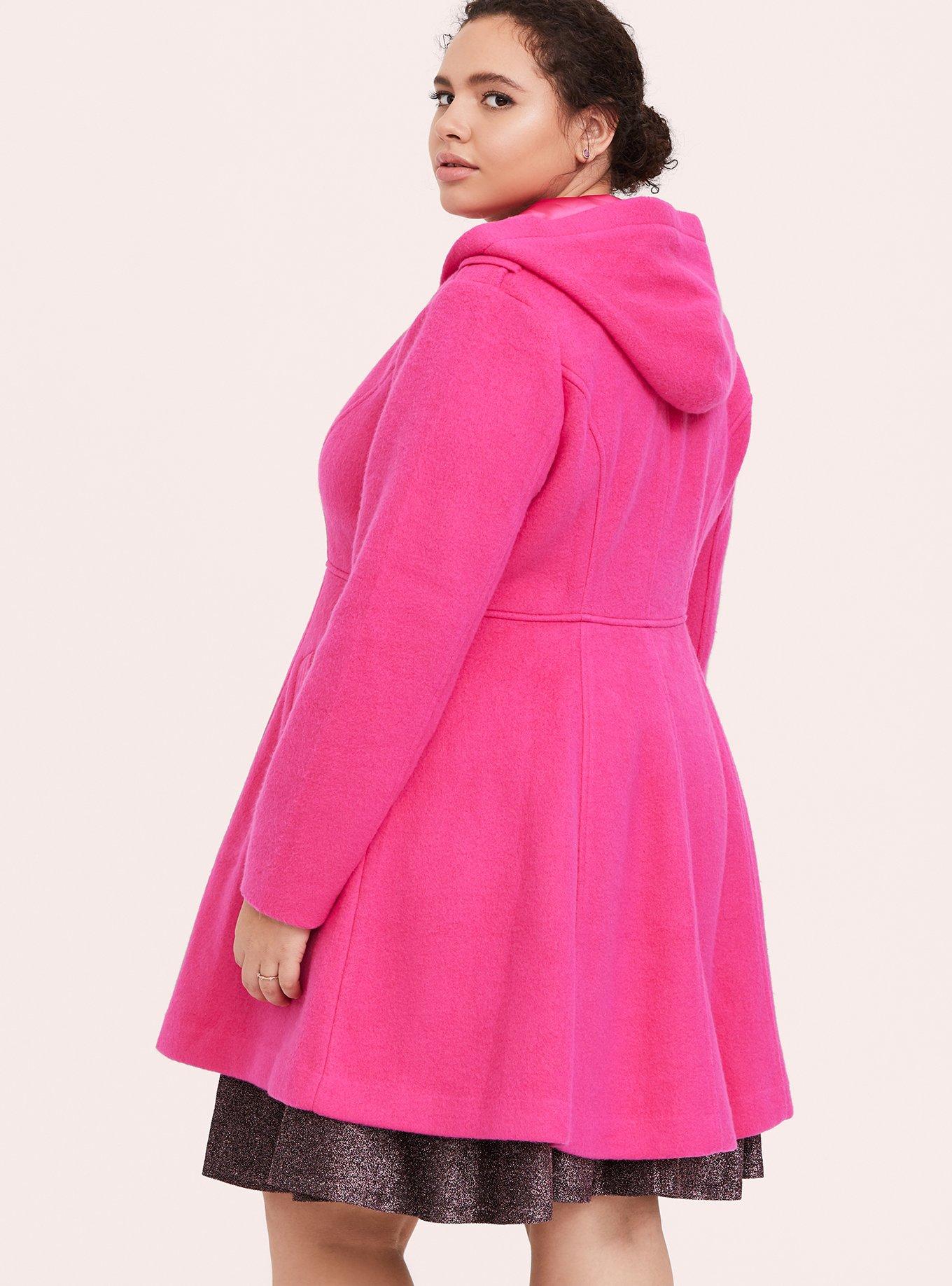 Plus Size Hacci Fit And Flare Coat, SUPERSONIC, alternate