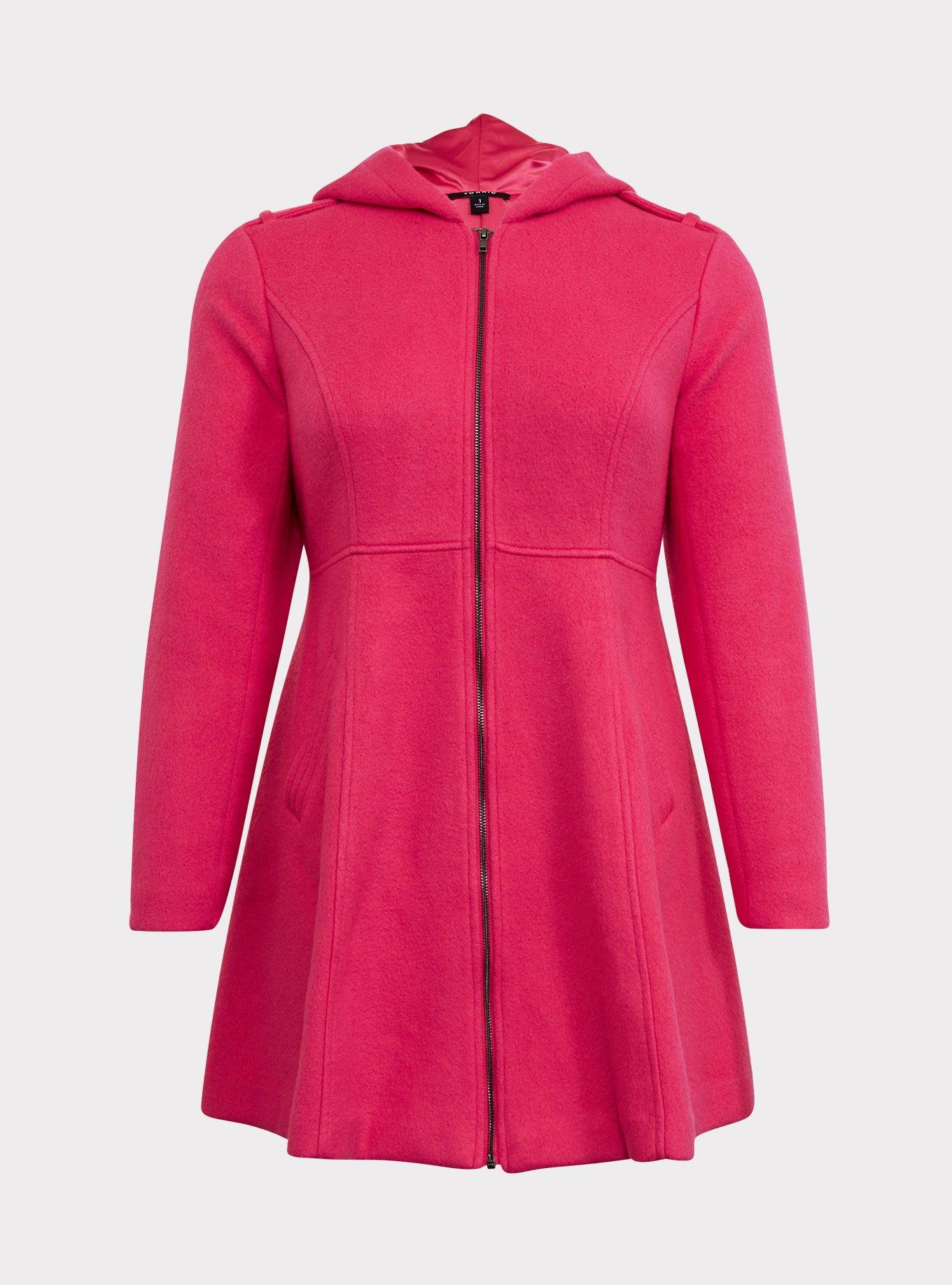 Plus Size Hacci Fit And Flare Coat, SUPERSONIC, hi-res