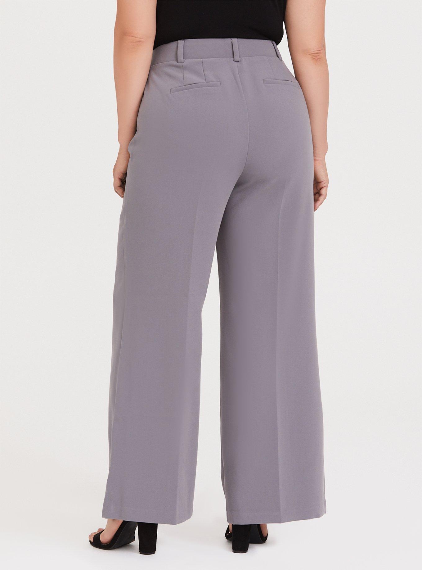 HIGH-WAIST TROUSERS - Pearl grey