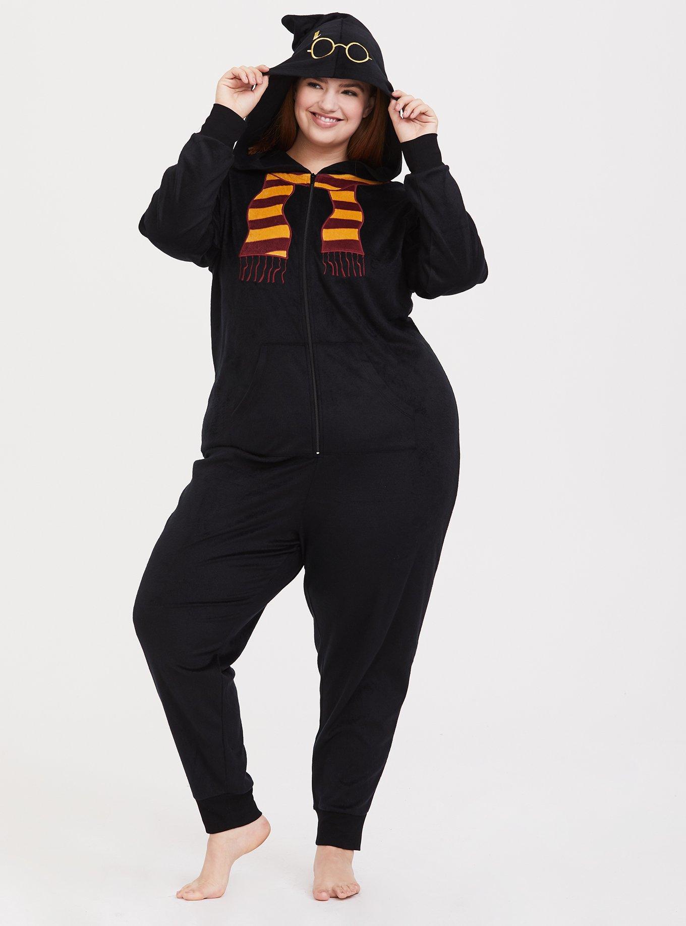 Plus Size - Fleece Pom Ears Heart Pocket Lounge Onesie - Torrid