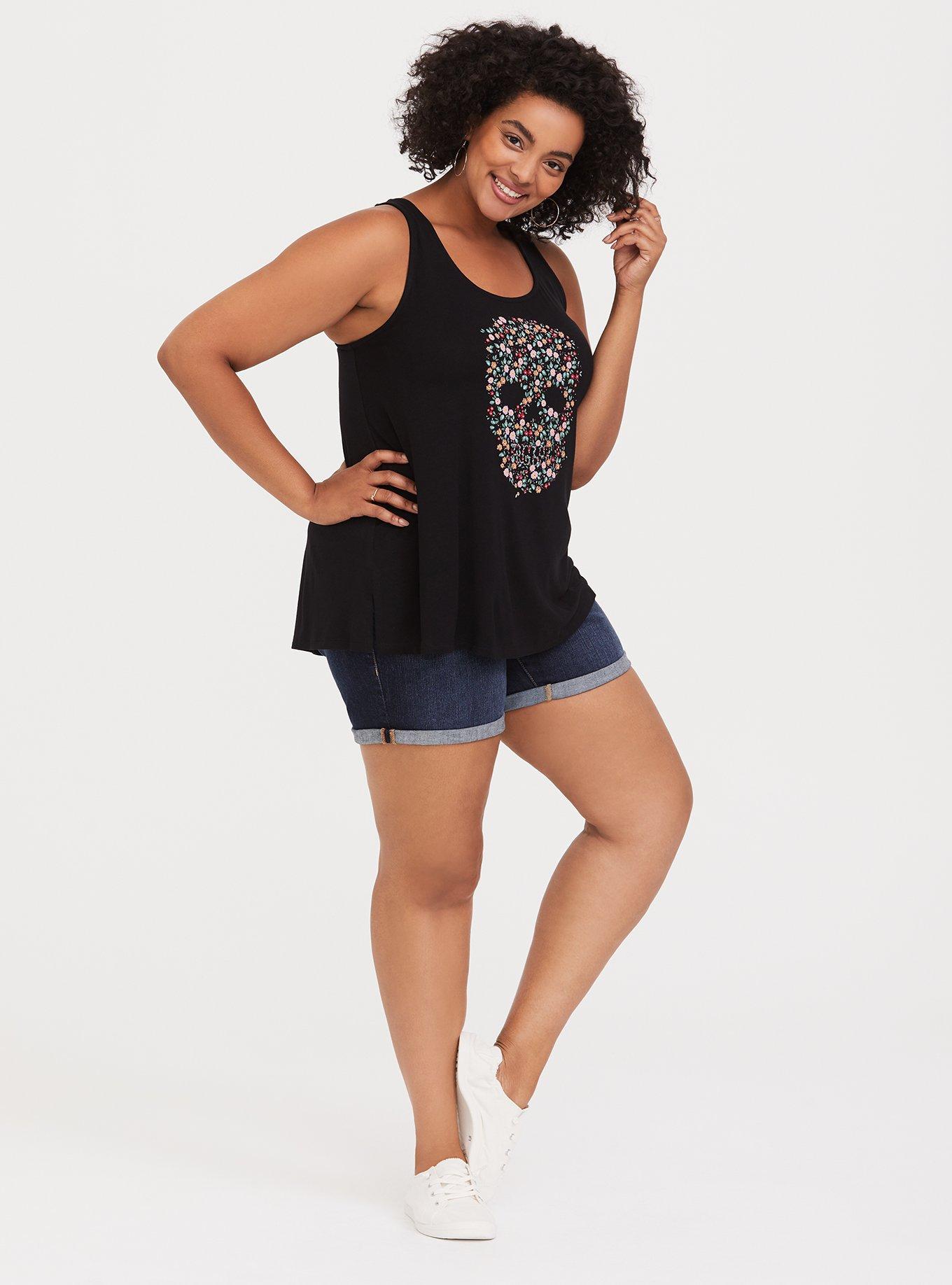 LIMITED COLLECTION Plus Size Black Ditsy Floral Strappy Cami Top