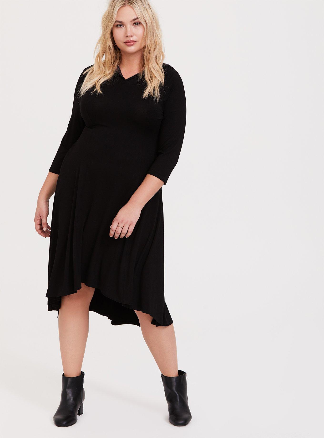 Her Universe Star Wars Episode 9 Kylo Ren Black Hooded Corset Hi-Lo Dress, DEEP BLACK, alternate