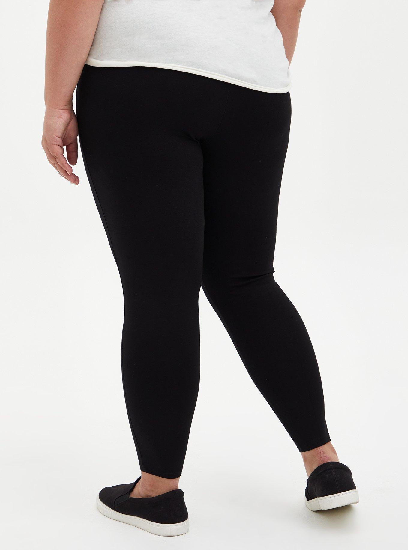 Plus Size - Platinum Legging - Ponte Pearl Hem Black - Torrid