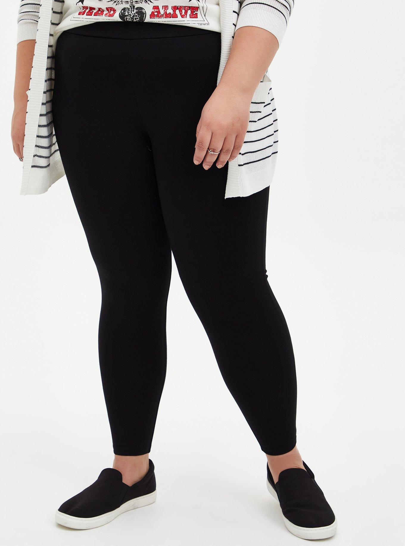 June + Vie By Roaman's Women's Plus Size Formfit Ponte Moto Legging, 26/28  - Black : Target