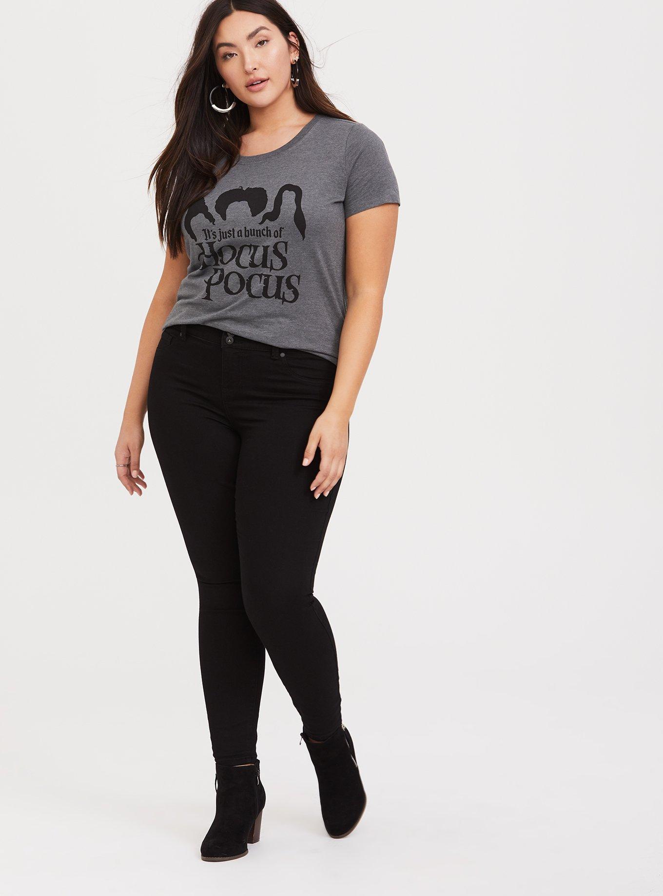 Plus Size - Hocus Pocus Dark Grey Slim Fit Crew Tee - Torrid