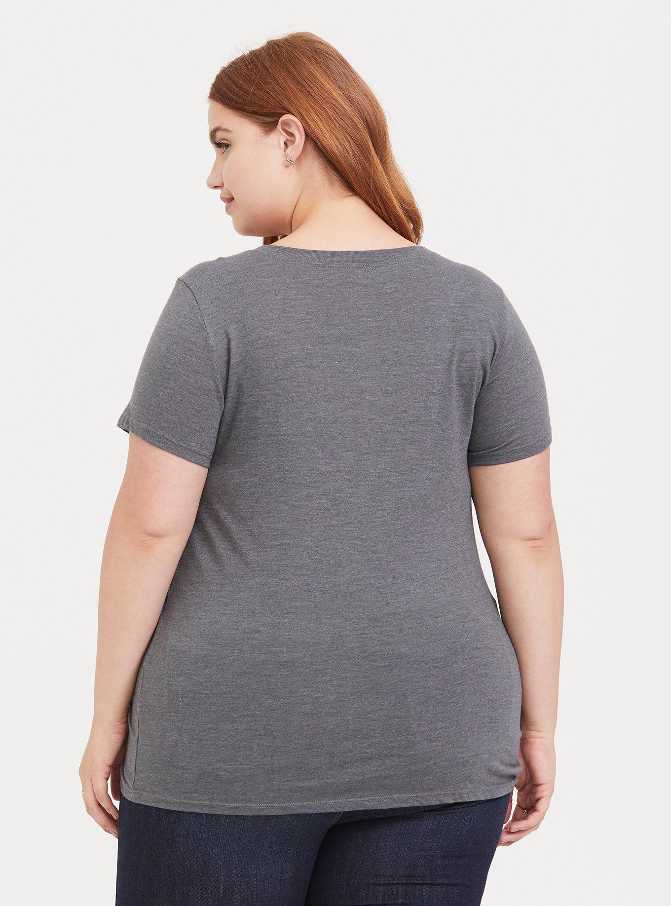 Disney Villains Ursula Dark Grey Slim Fit Crew Top, MEDIUM HEATHER GREY, alternate