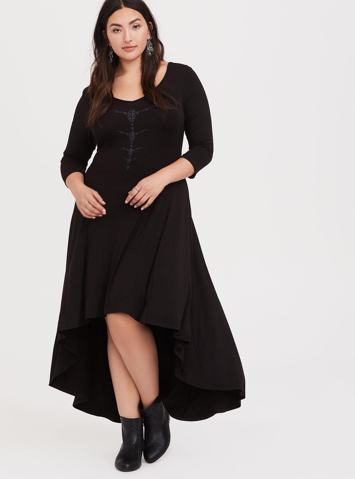 Plus Size Her Universe Disney Maleficent 2 Black Jersey Hi Lo Dress Torrid