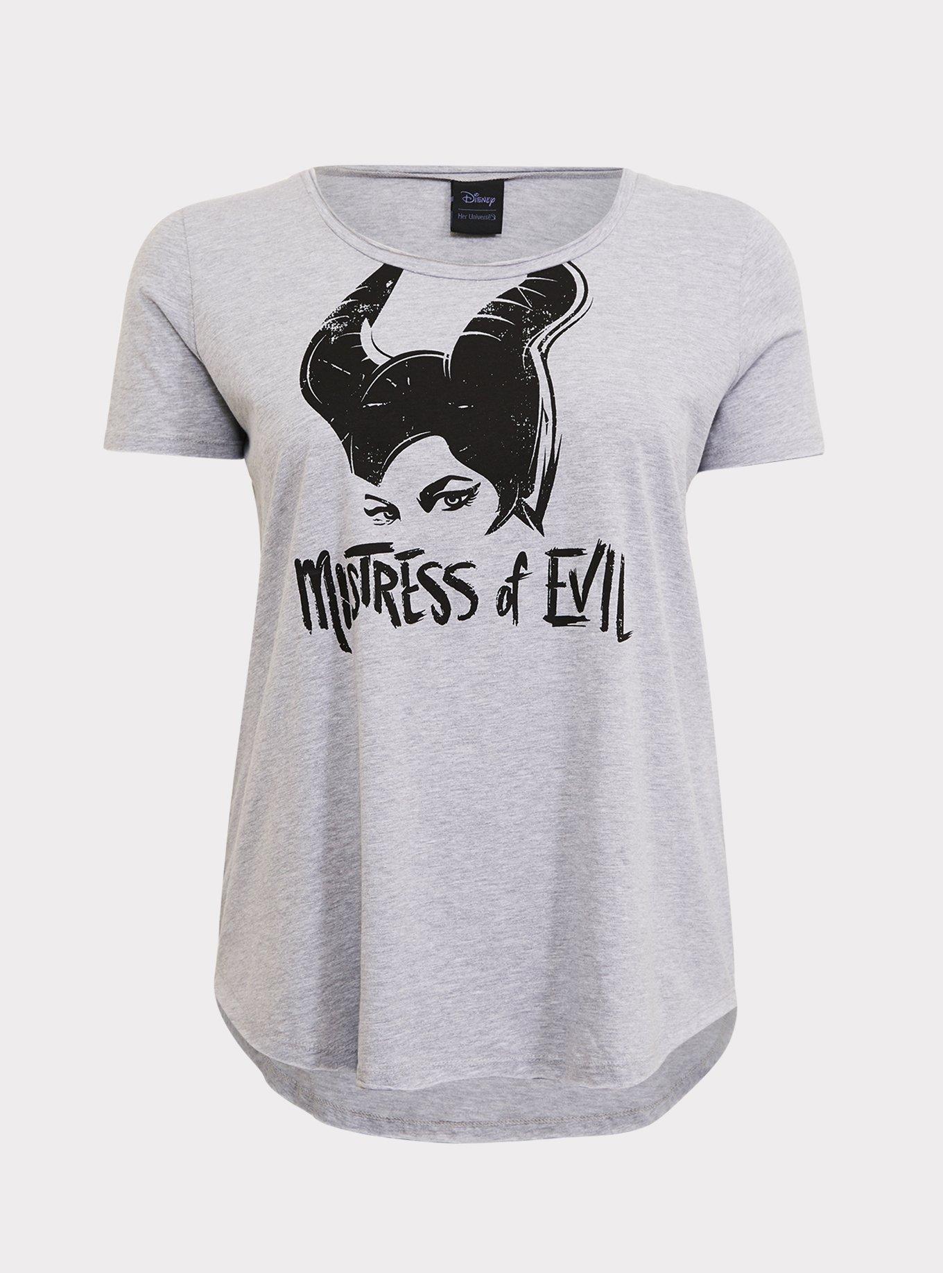 Her Universe Disney Maleficent 2 Mistress of Evil Grey Shredded Top, HEATHER GREY, hi-res