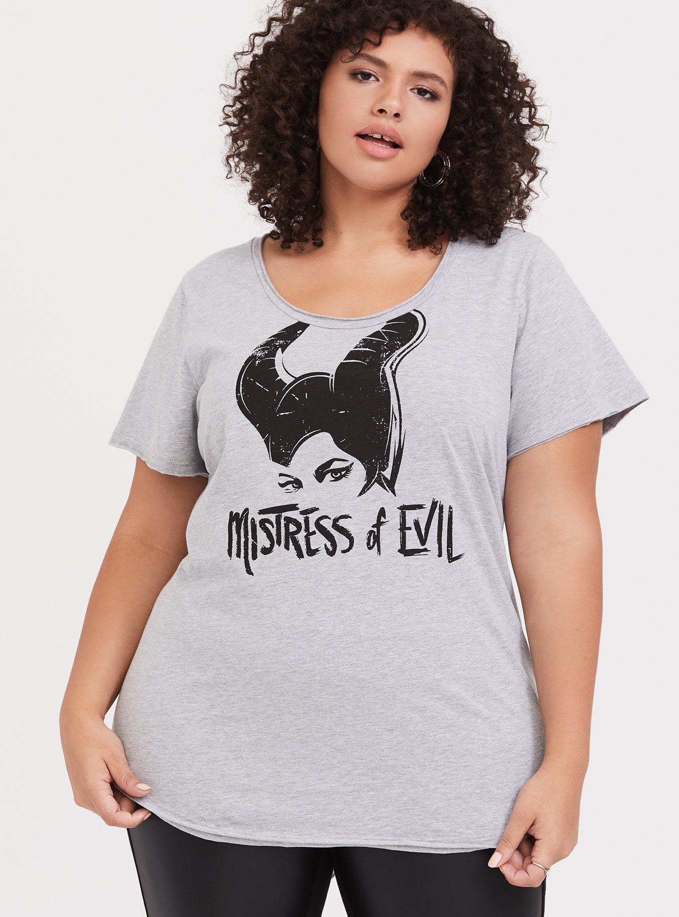 Her Universe Disney Maleficent 2 Mistress of Evil Grey Shredded Top, HEATHER GREY, hi-res