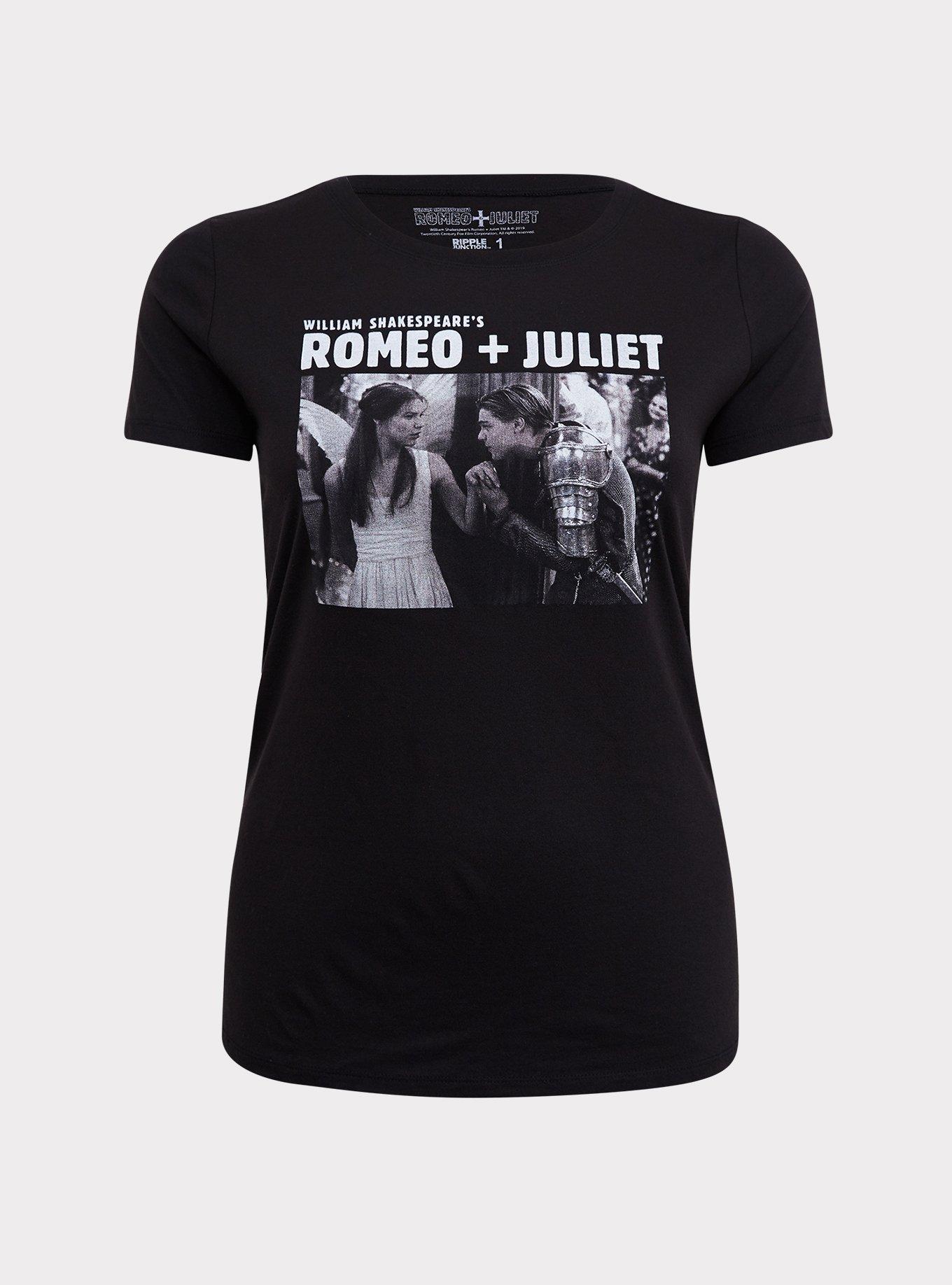 Romeo + Juliet Black Slim Fit Crew Tee, DEEP BLACK, hi-res