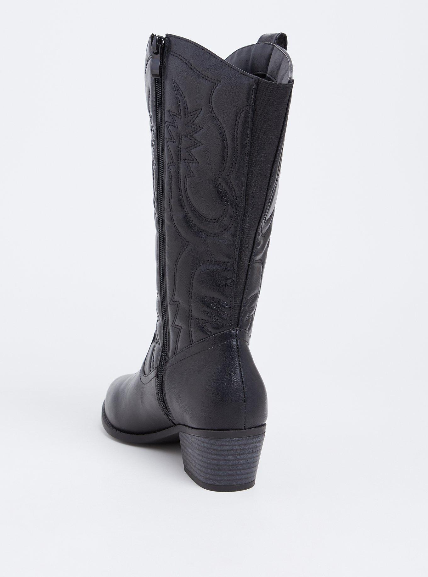 Knee-High Western Boot (WW), BLACK, alternate