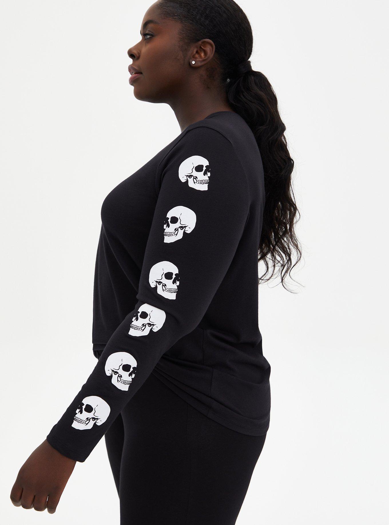 Fall Flannel Shirt Women Long Sleeve Skeleton Print Ghana