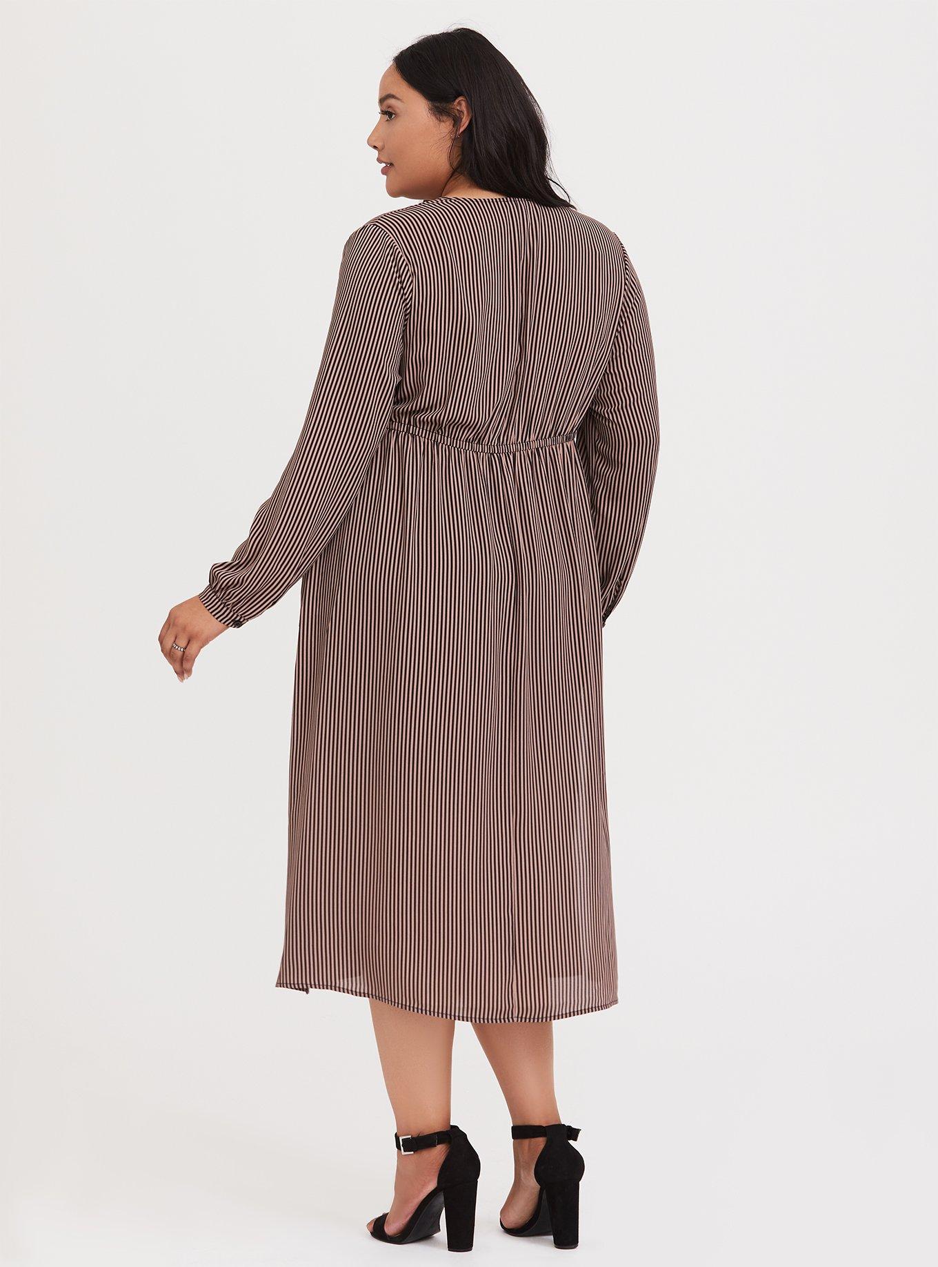 Plus Size Chiffon Tie Waist Kimono, STRIPE MULTI, alternate