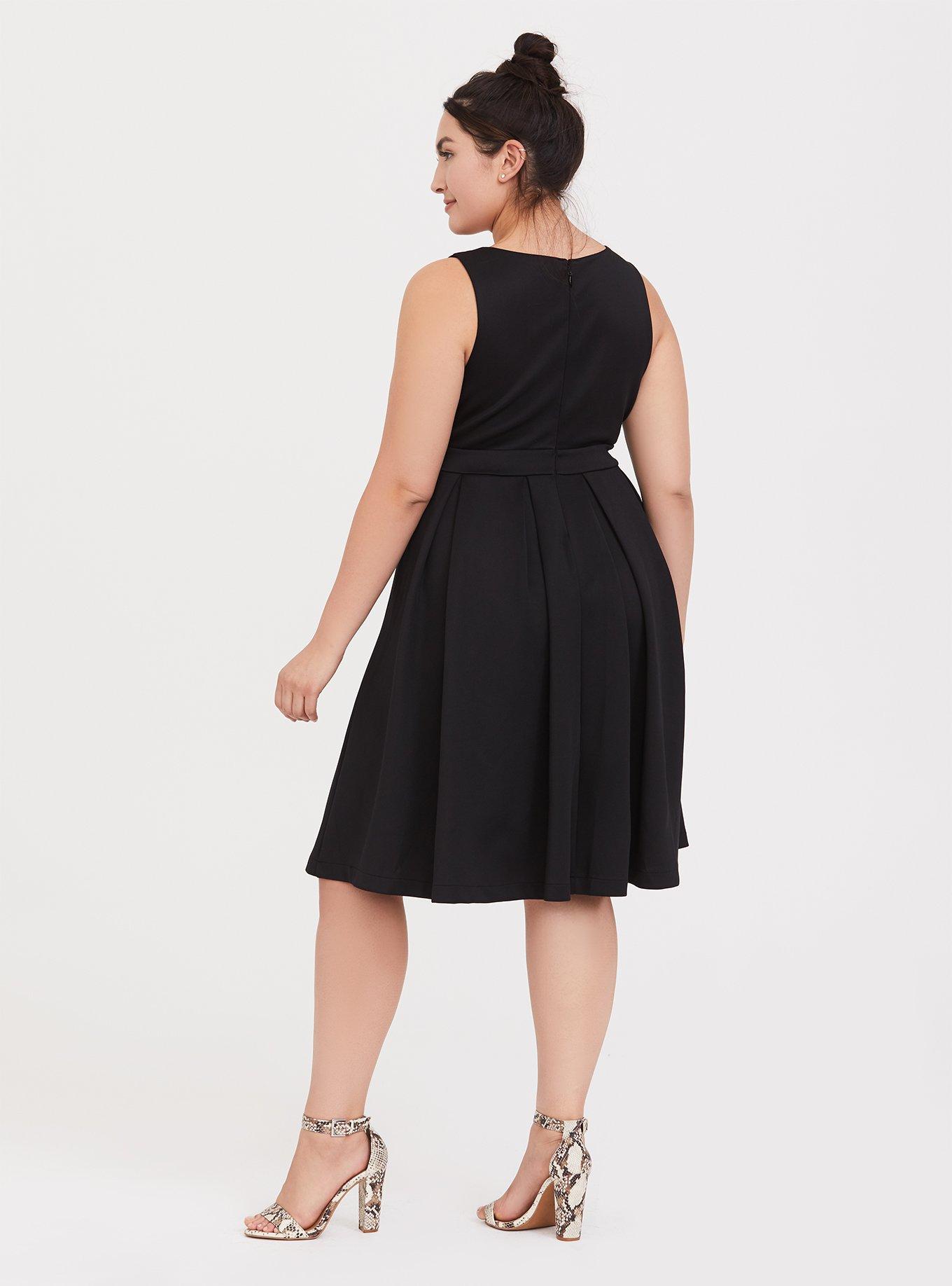 Black scuba 2024 skater dress