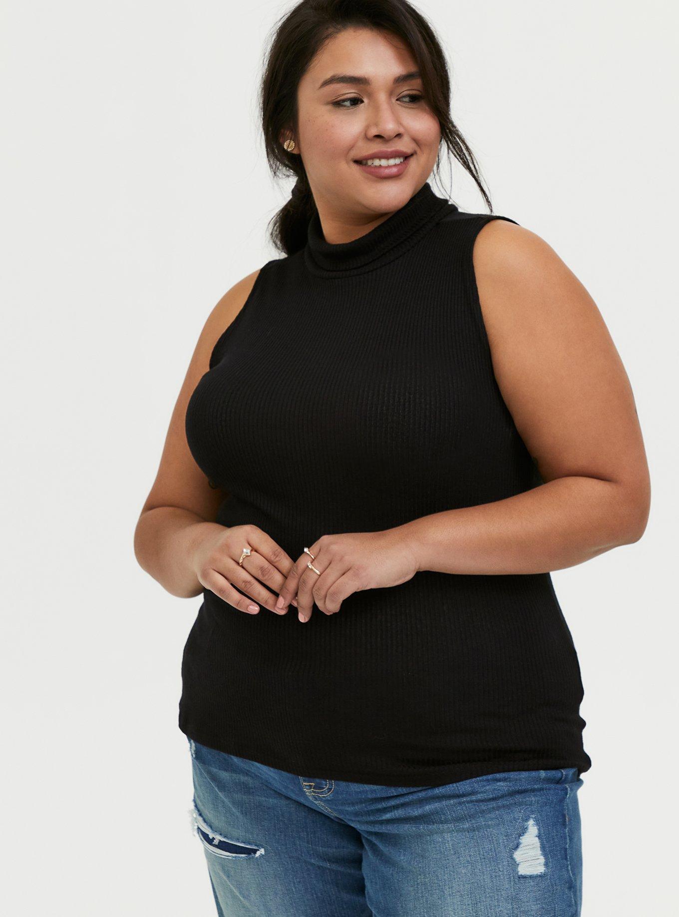 Plus Size - Super Soft Rib High Neck Tank Top - Torrid