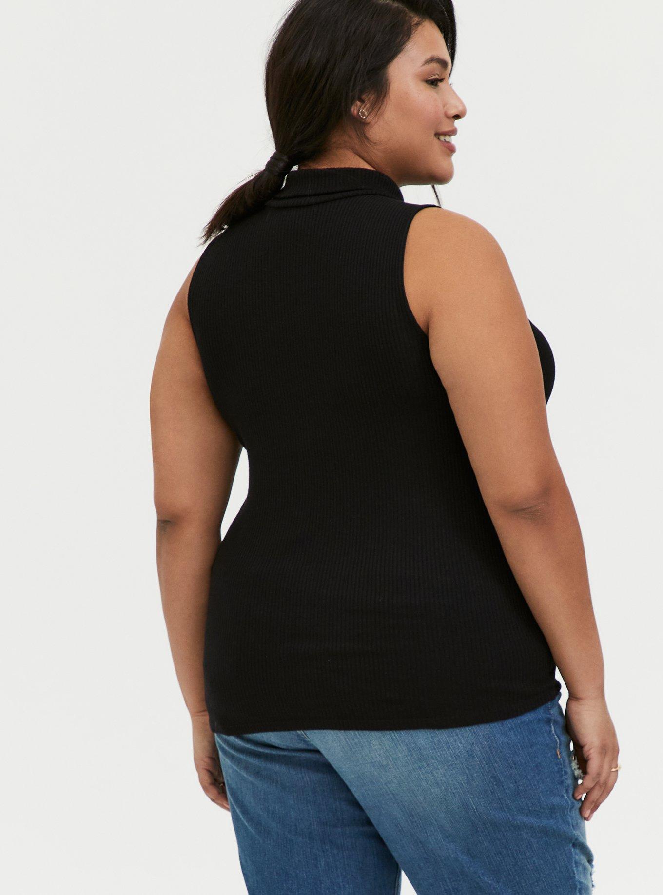 Plus Size - Black Rib Buckle Tank Bodysuit - Torrid