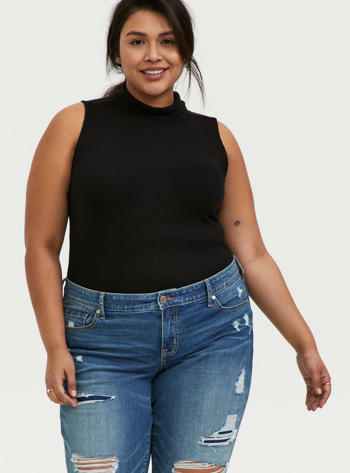 Plus size outlet turtleneck crop top