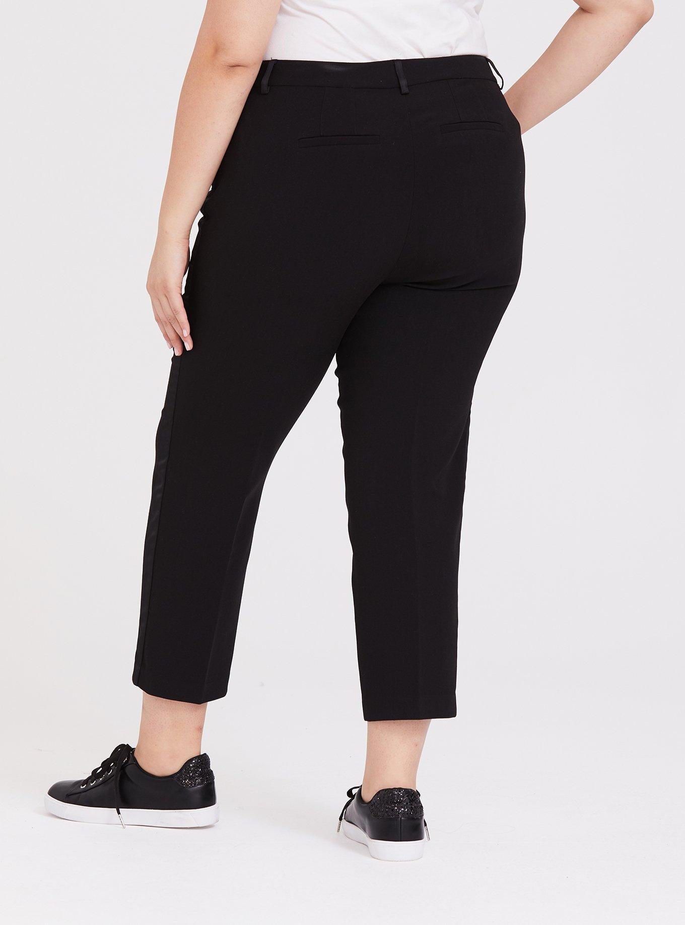 Black Skinny Crop Tuxedo Pant, DEEP BLACK, alternate