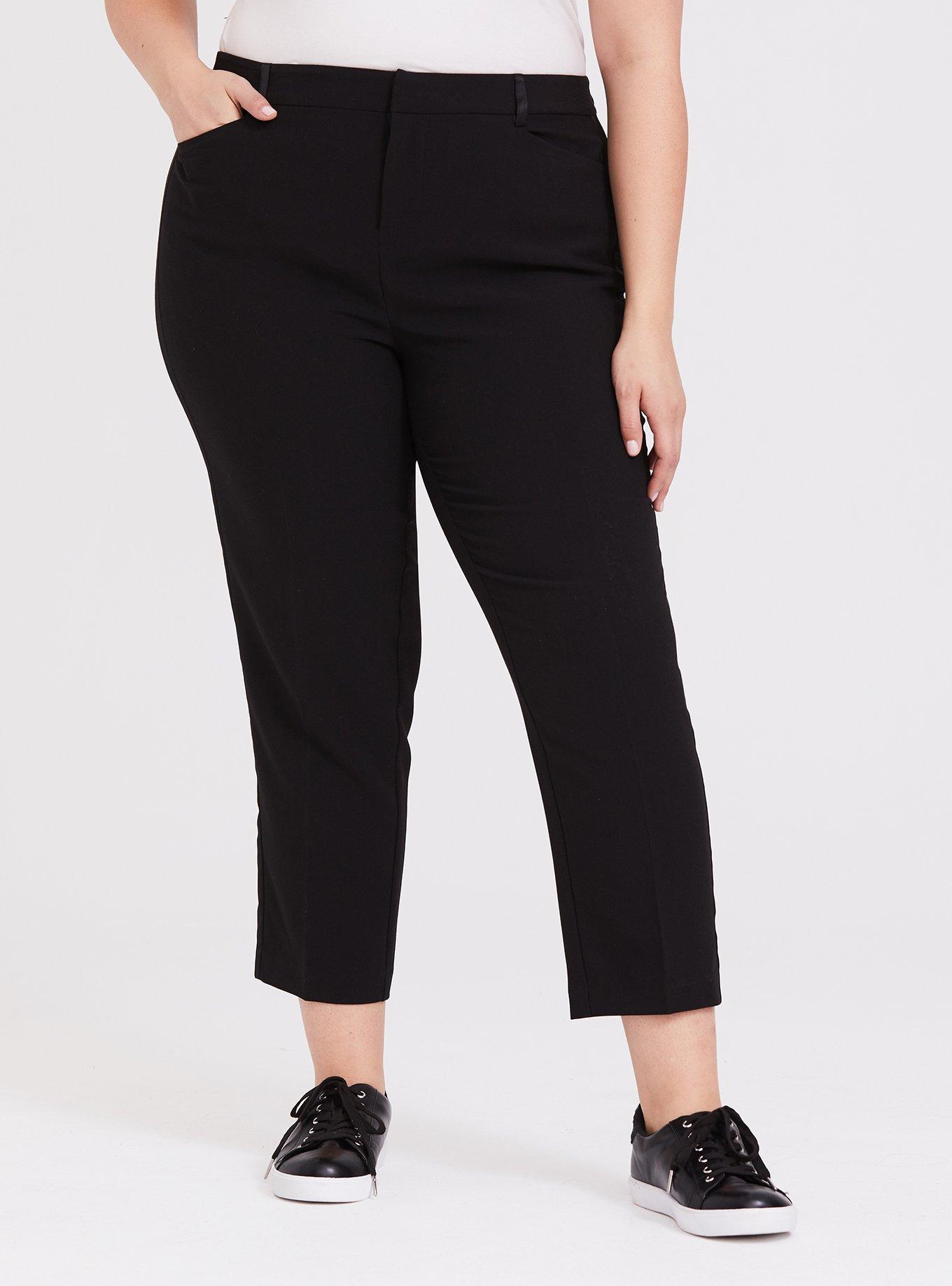 Plus Size - Black Skinny Crop Tuxedo Pant - Torrid