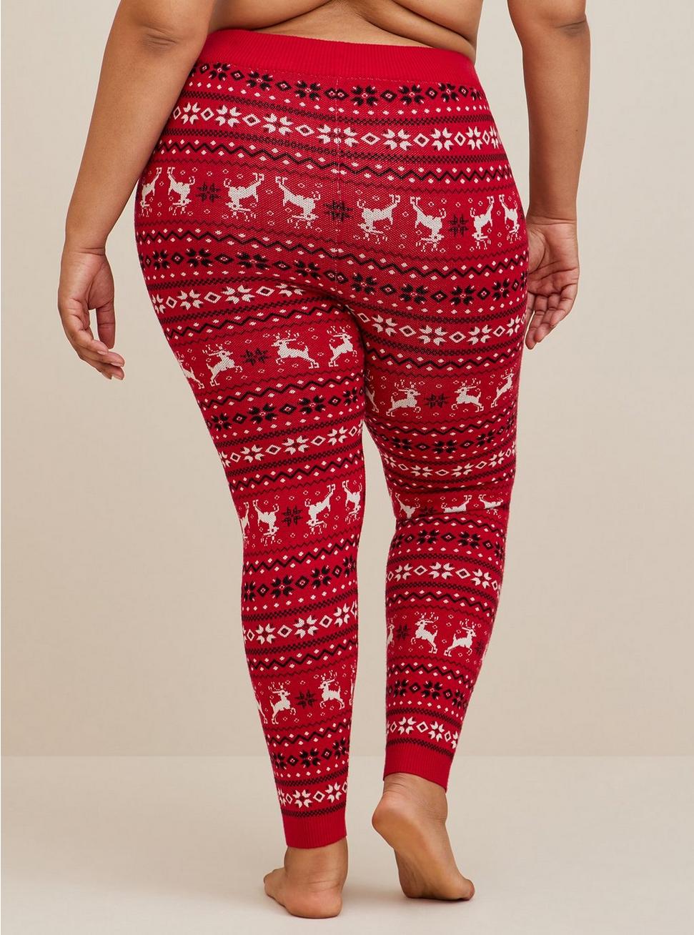 Full Length Signature Waist Sweater Legging, RED, alternate