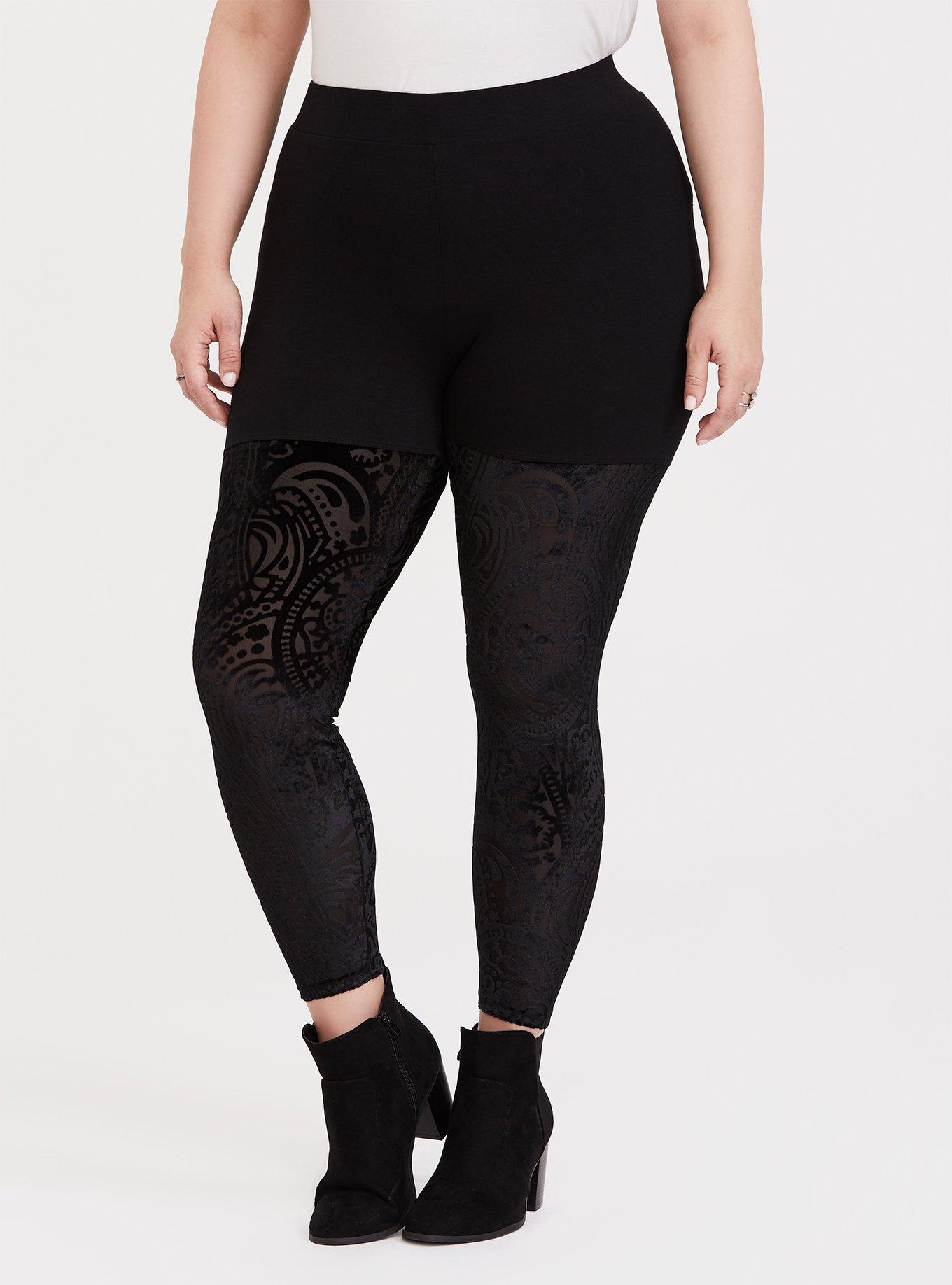 Black Velvet Burnout Legging, BLACK, alternate