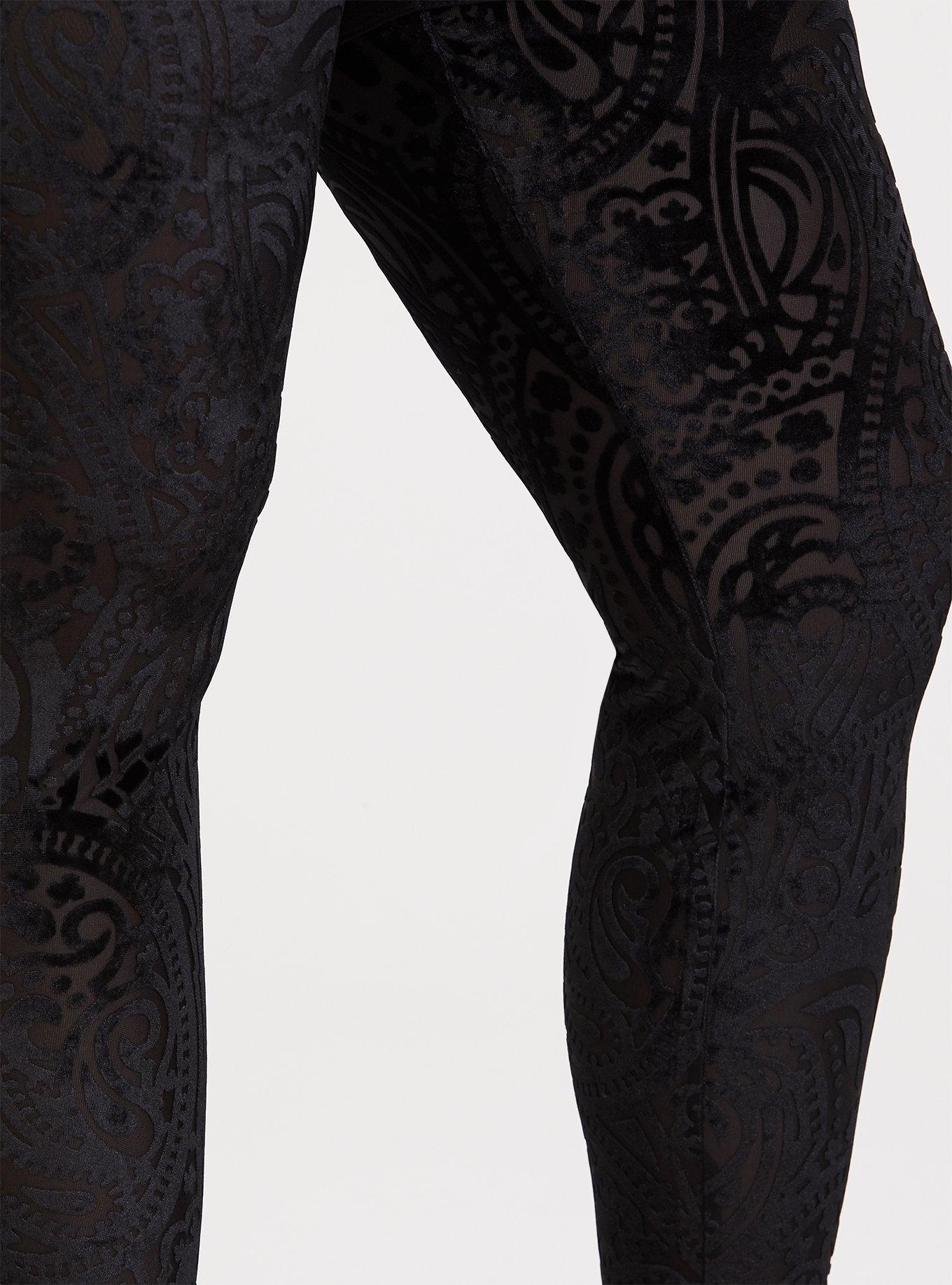 Black Velvet Burnout Legging, BLACK, alternate