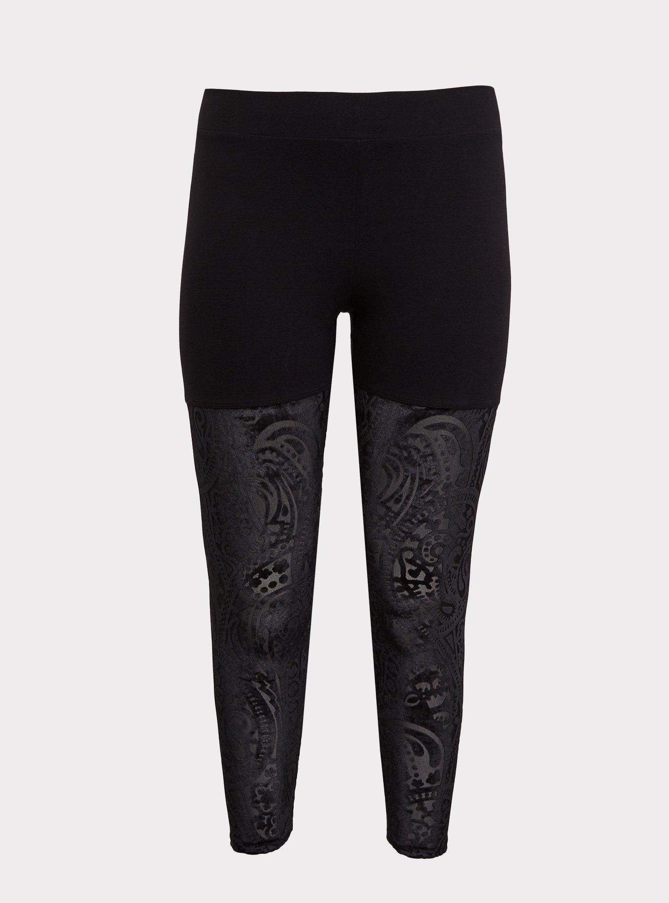 Black Velvet Burnout Legging, BLACK, hi-res