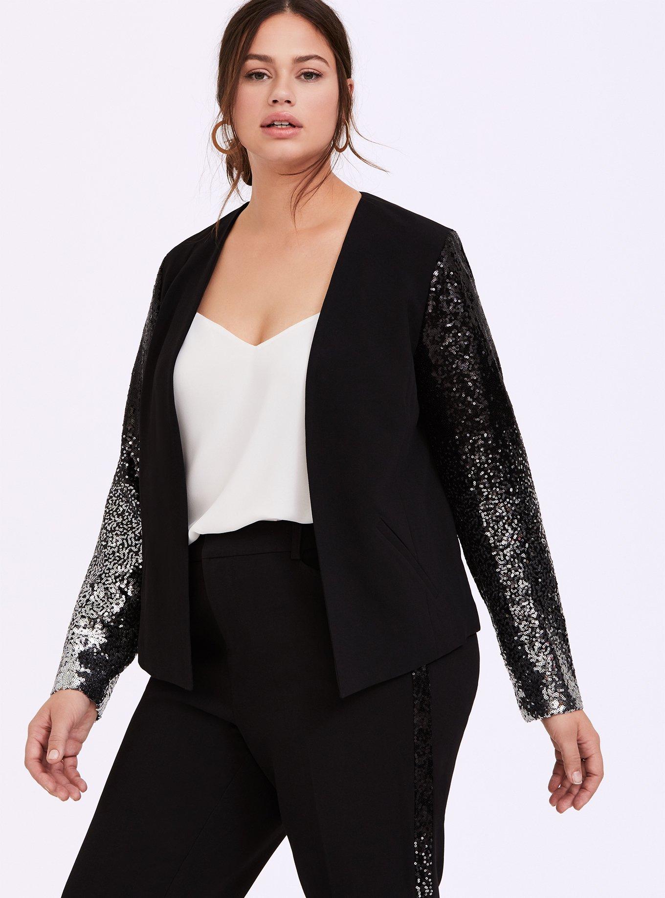 Plus Size - Sequin Bomber - Gold - Torrid