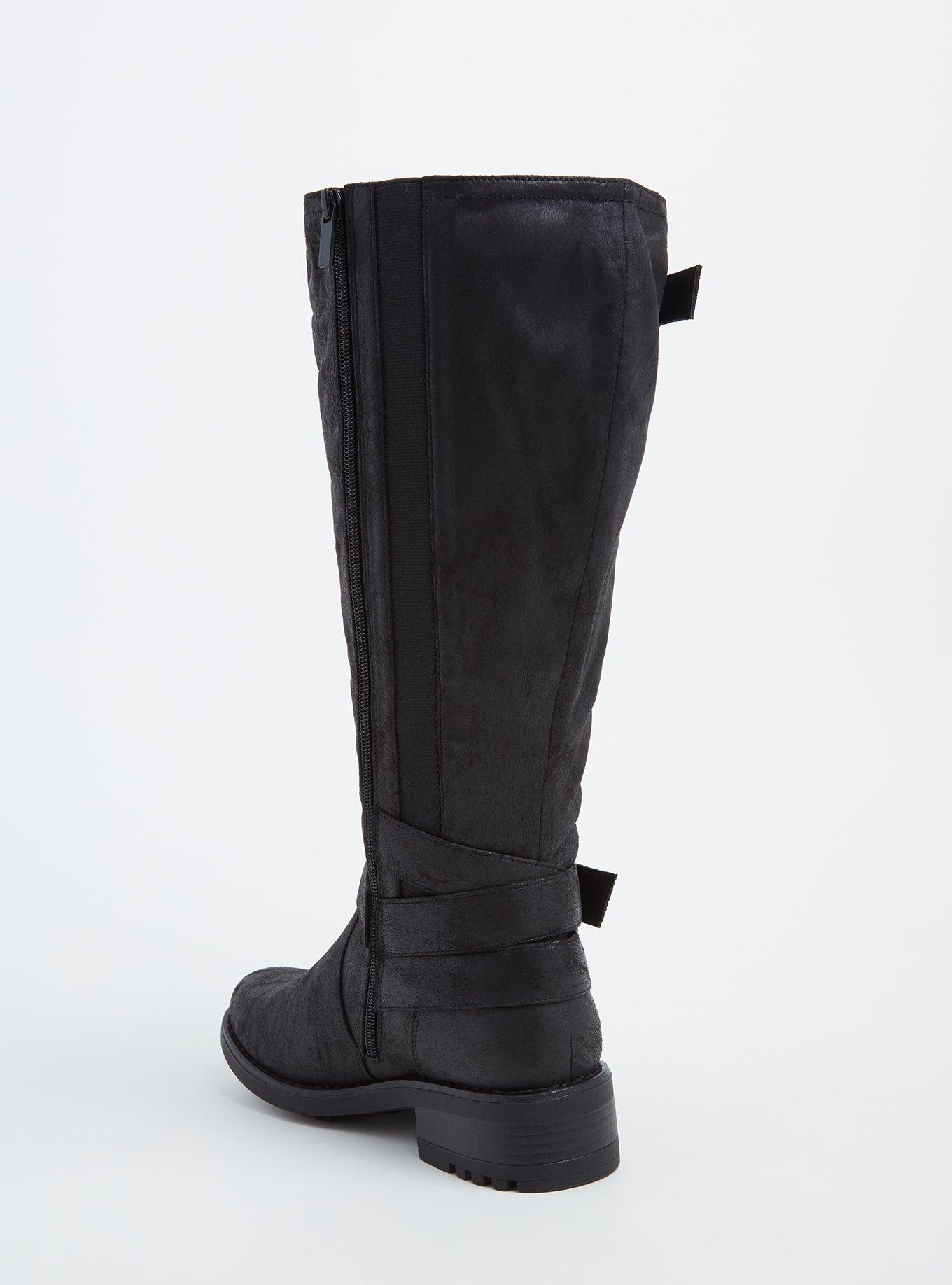 Buckle Knee-High Boot (WW), BLACK, alternate