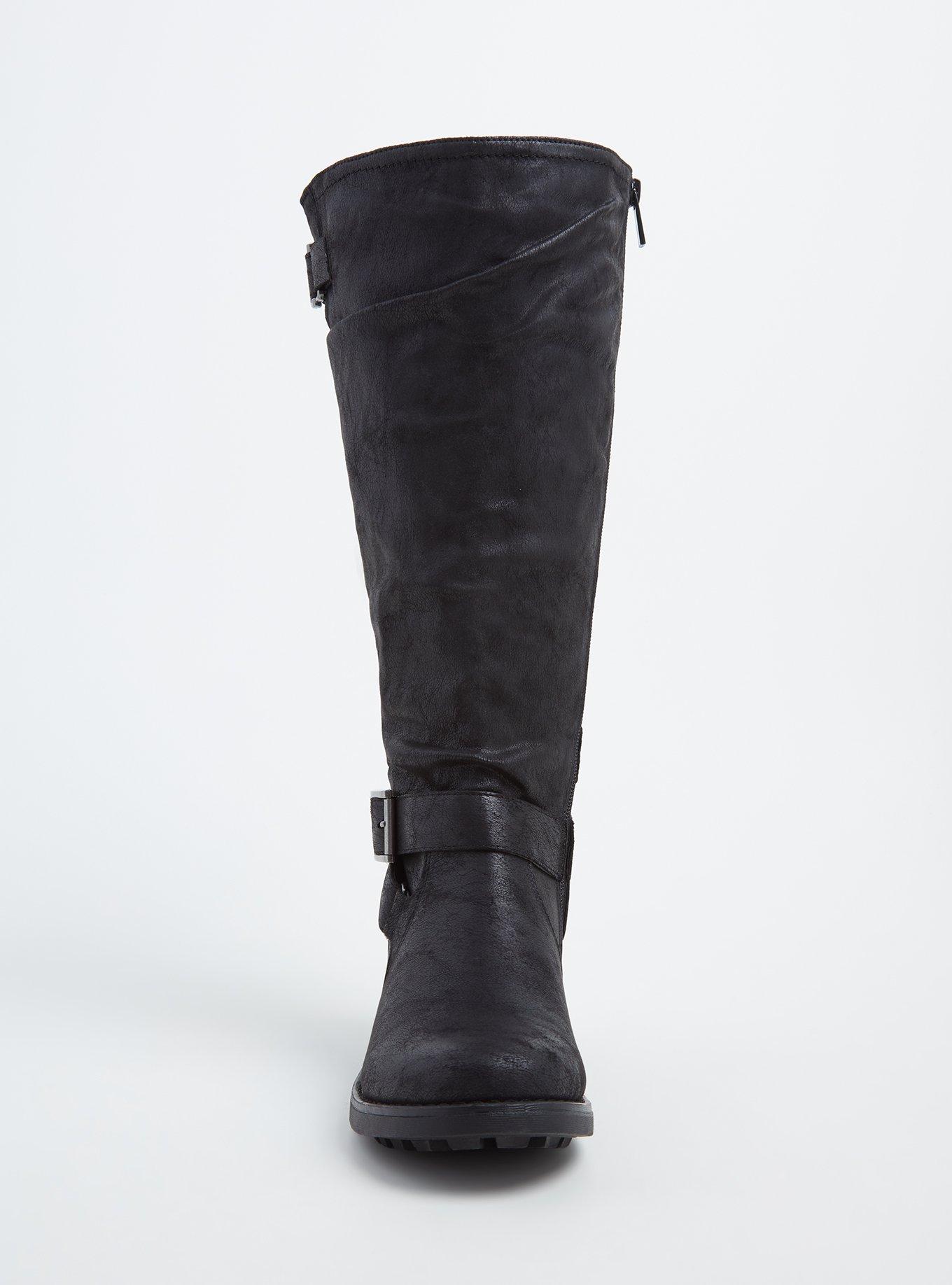 Buckle Knee-High Boot (WW), BLACK, alternate