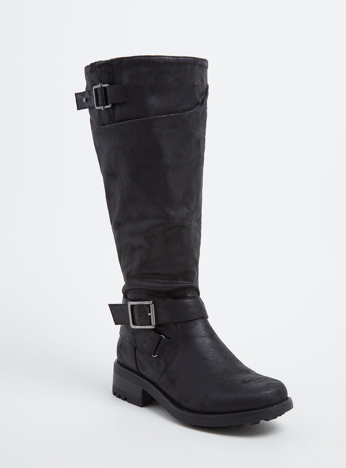Buckle Knee-High Boot (WW), BLACK, hi-res