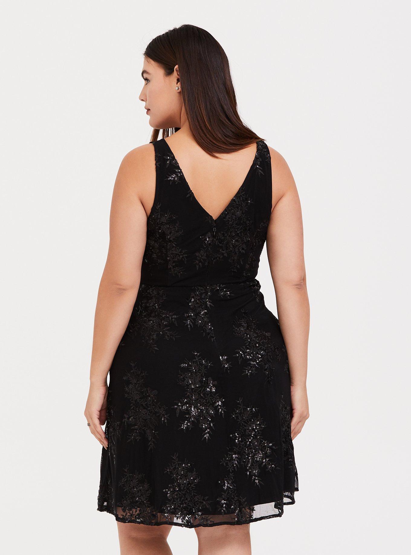 Plus size shop sequin skater dress