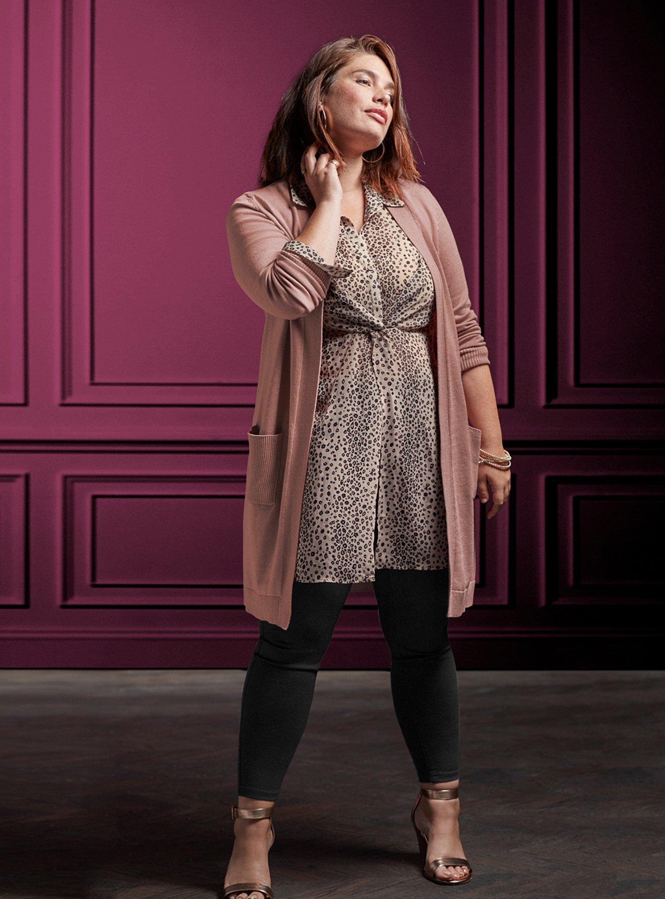 Plus Size Chiffon Twist Front Tunic Shirt, , hi-res